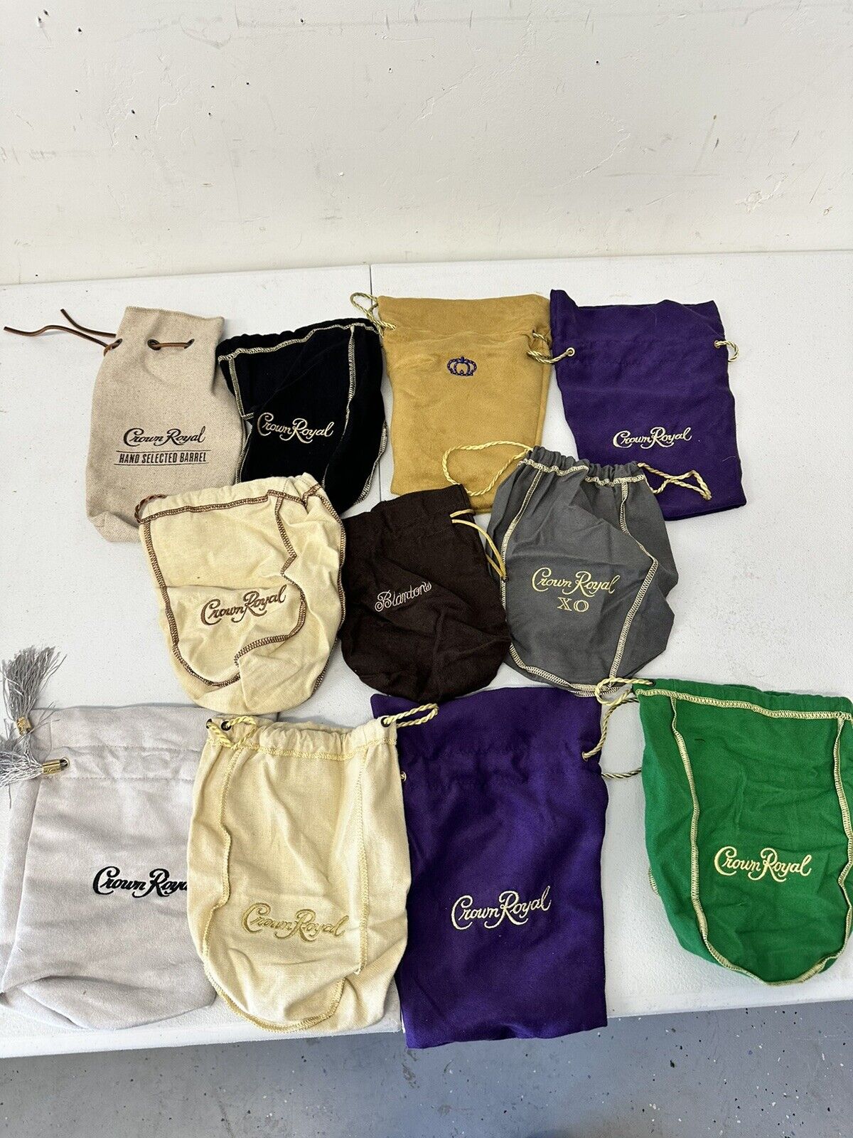 Lot of 11 Crown Royal Bags Multi Colors