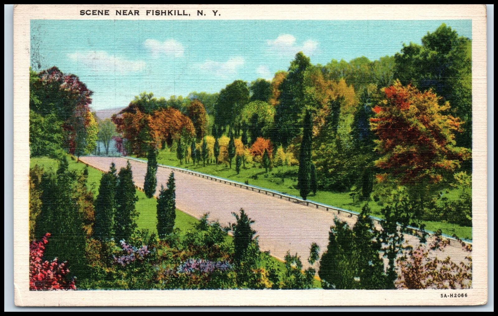 Postcard Road Scene Fishkill NY P35