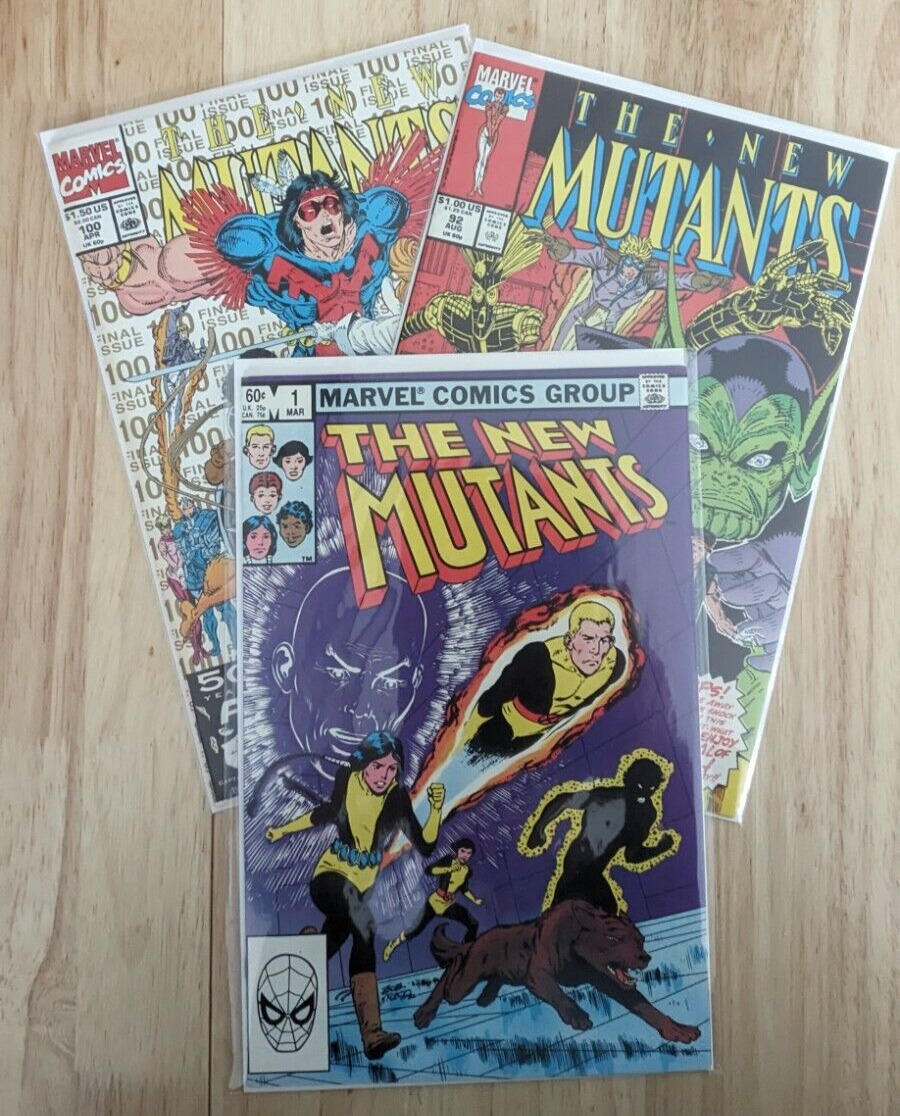 New Mutants #1 #92 #100 Gold Second Print Marvel Comics Lot of Three 1983 1991