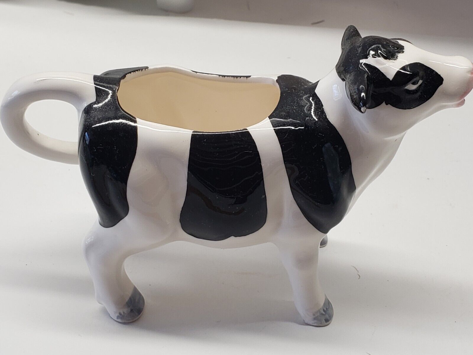 vintage black & white spotted holstein cow Creamer made In Japan  AS IS