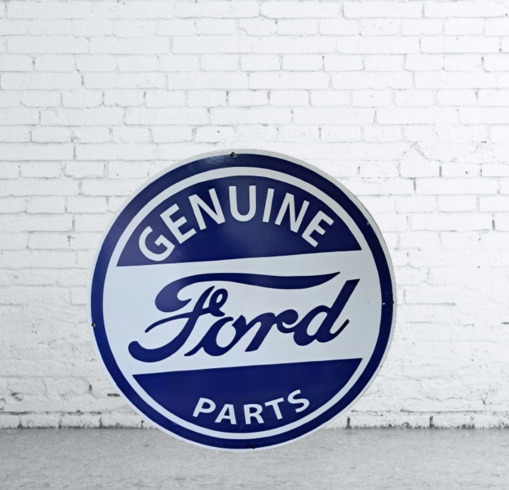 Genuine Ford Parts:  Porcelain Enamel Heavy Metal Sign 30 Inches Single Side