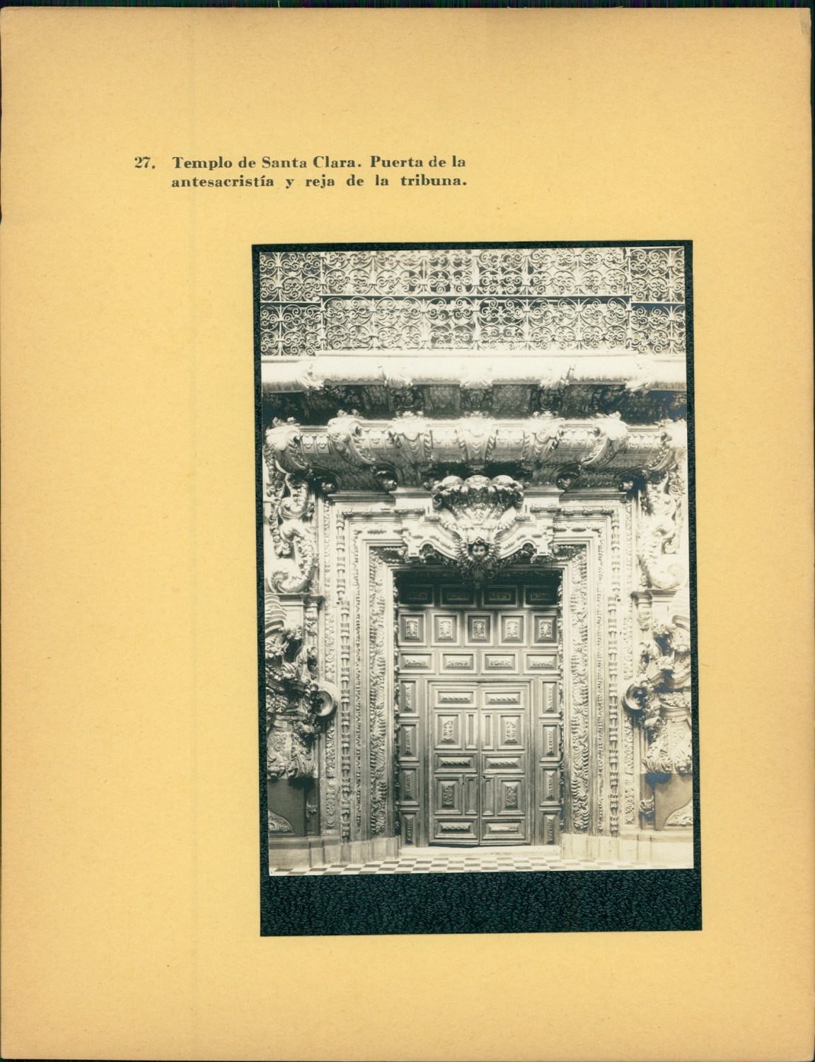 Enrique Cervantes, Mexico, Temple of Santa Clara. Anteschristy Door & r