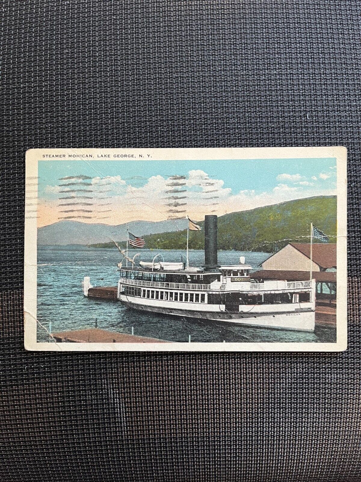 Vintage Color Postcard of the Steamer Mohican, Lake George, NY