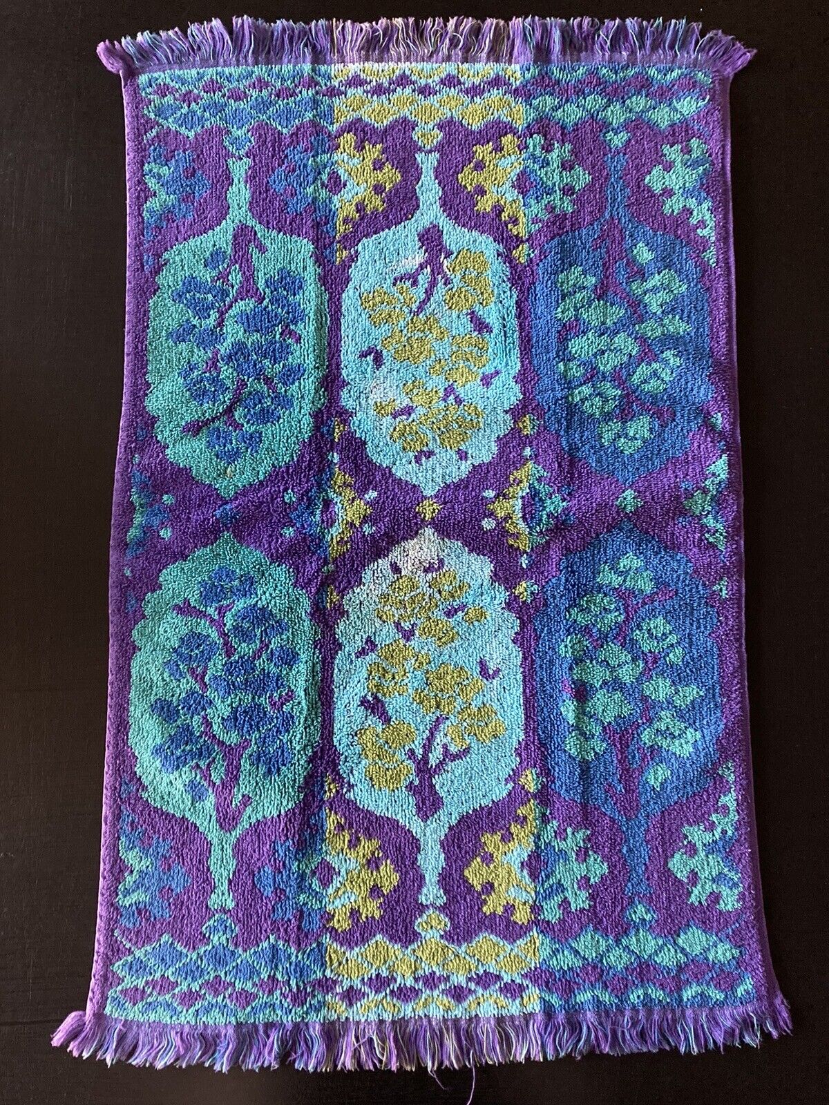 Vintage Cannon Royal Family East of the Sun ? Hand Towel Fringe Purple