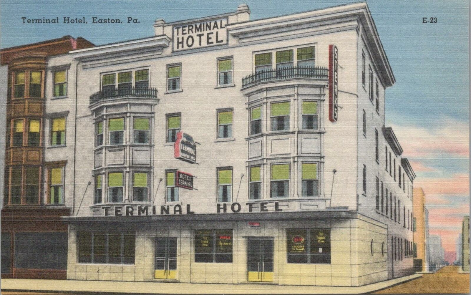 Postcard Terminal Hotel Easton PA 