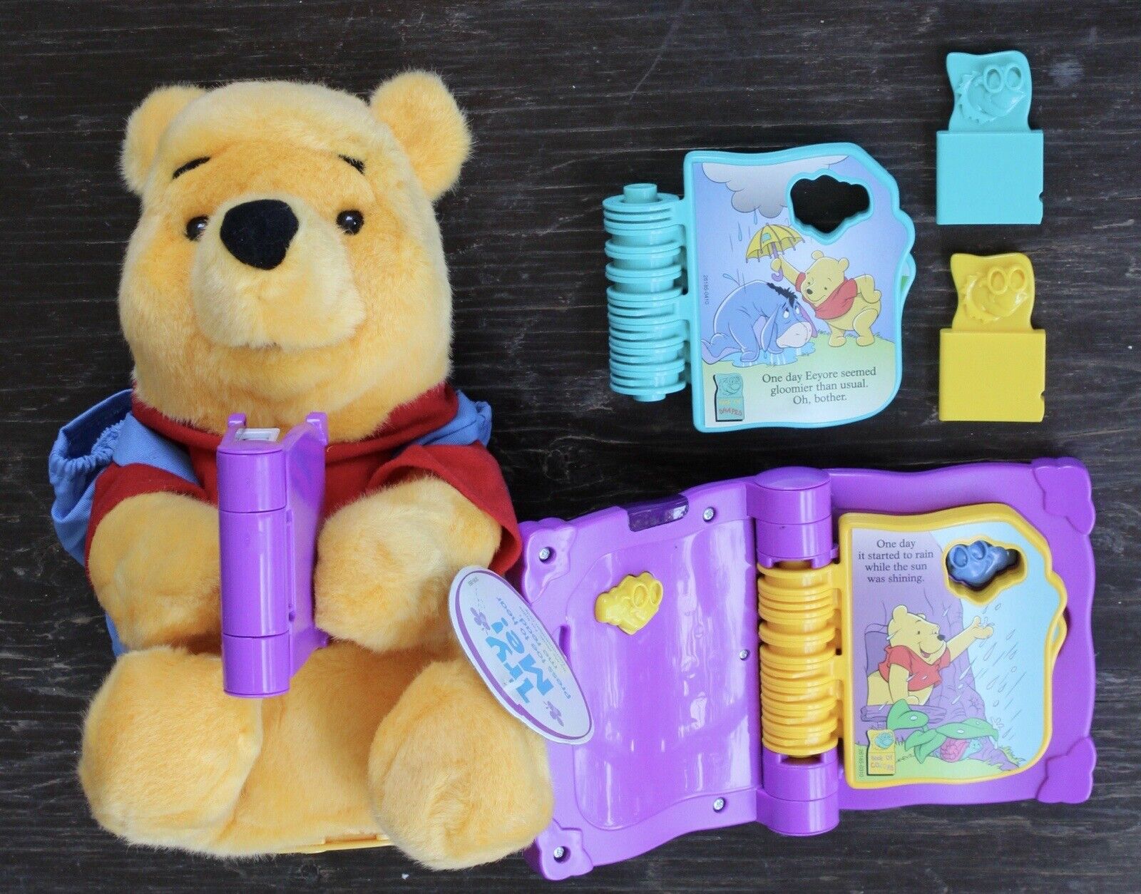 Mattel 2000 Winnie The Pooh Read With Me Story Telling Plush W Cartridges/Books