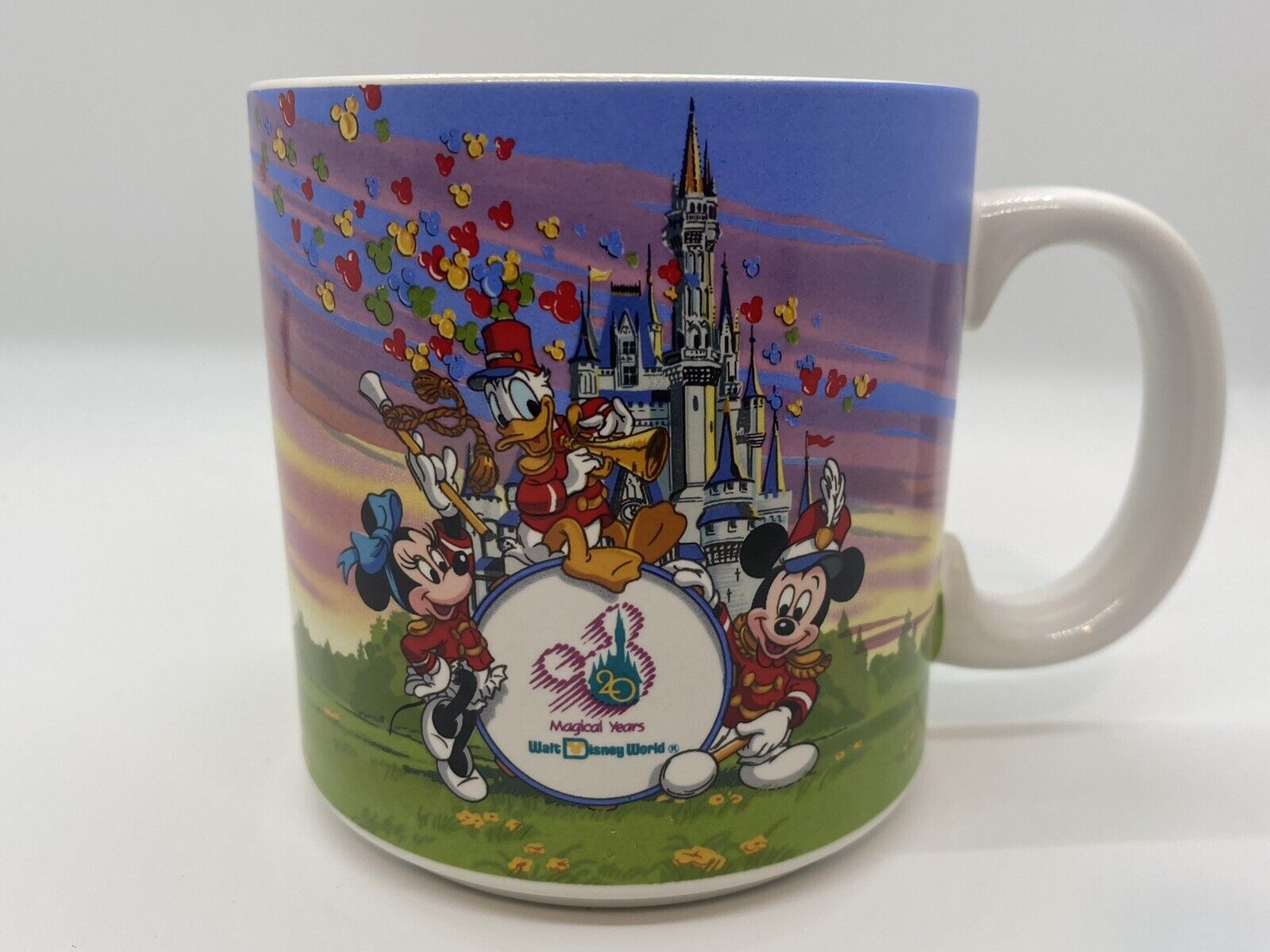 Vintage Walt Disney World Mug 20th Anniversary 20 Magical Years Mickey Cup 