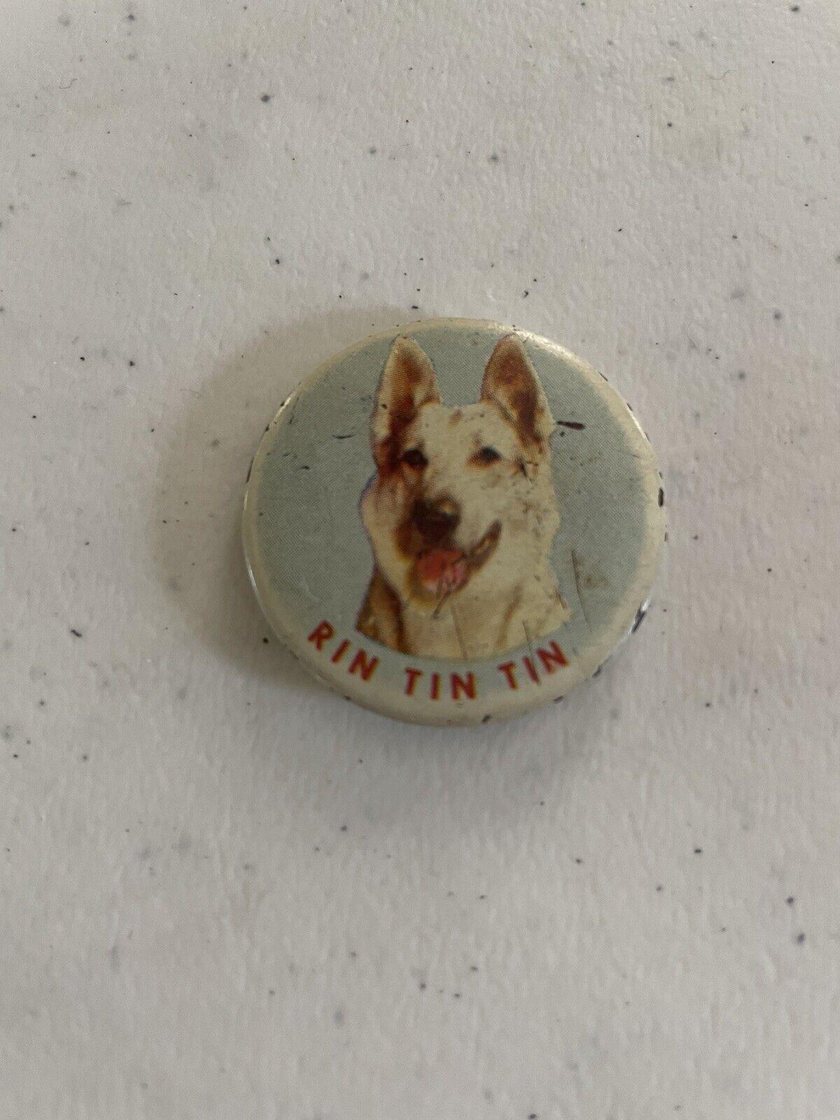 Vintage Antique 1950s 1960s Rin Tin Tin Button Pin