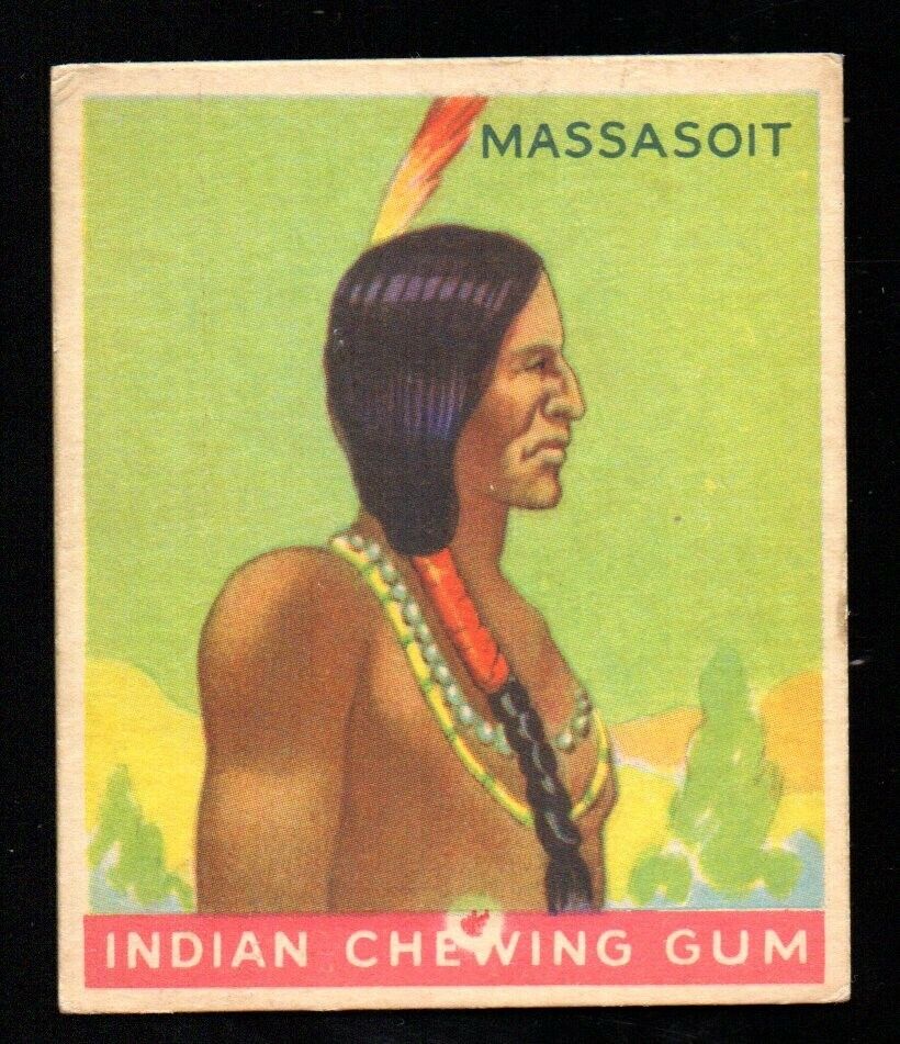 CHIEF MASSASOIT 1933 GOUDEY INDIAN GUM R73 SER OF 96 #32 VGEX+ OR VGEX NO CREASE