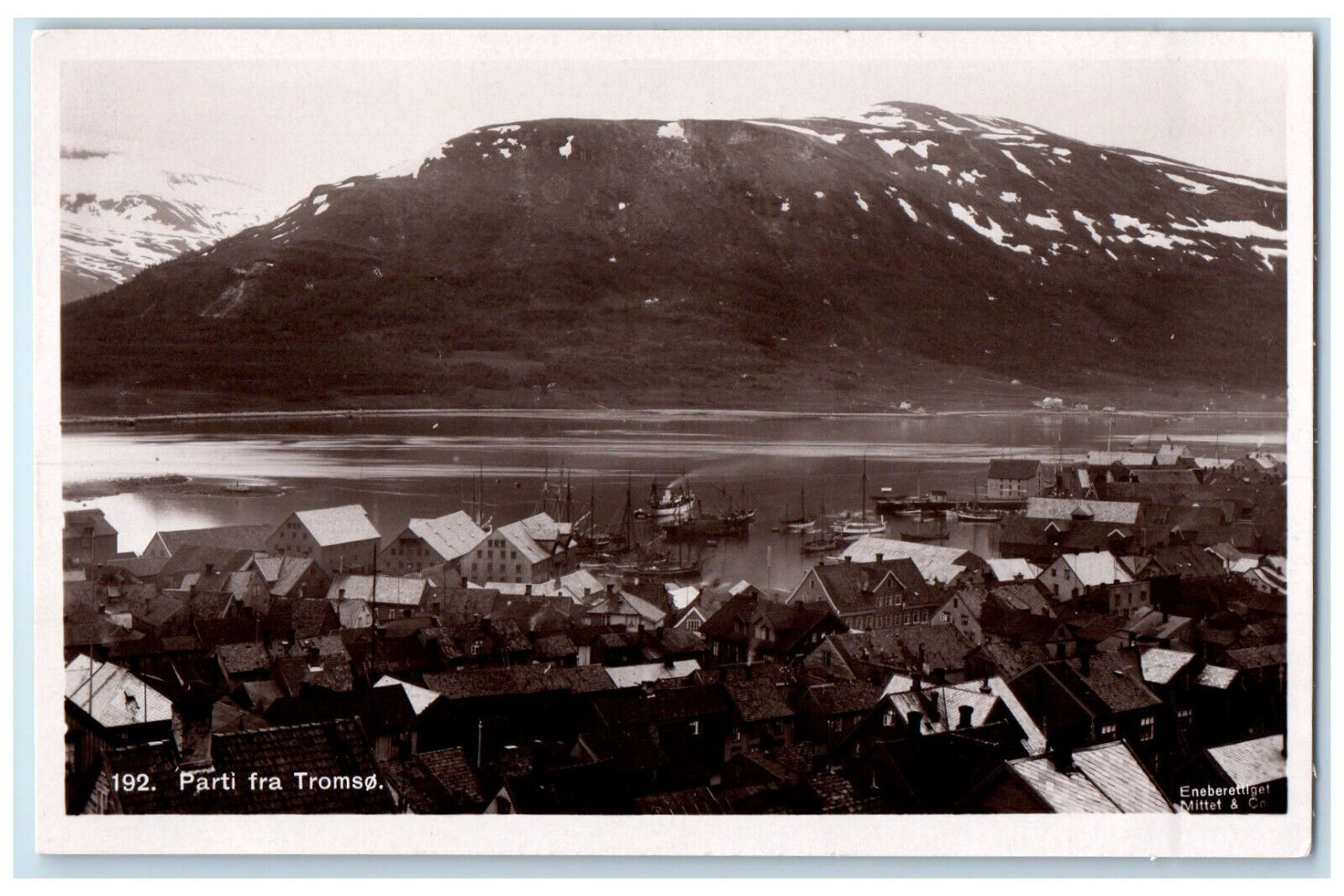 c1930\'s Mountain Boat Landing Part From Tromso Norway RPPC Photo Postcard