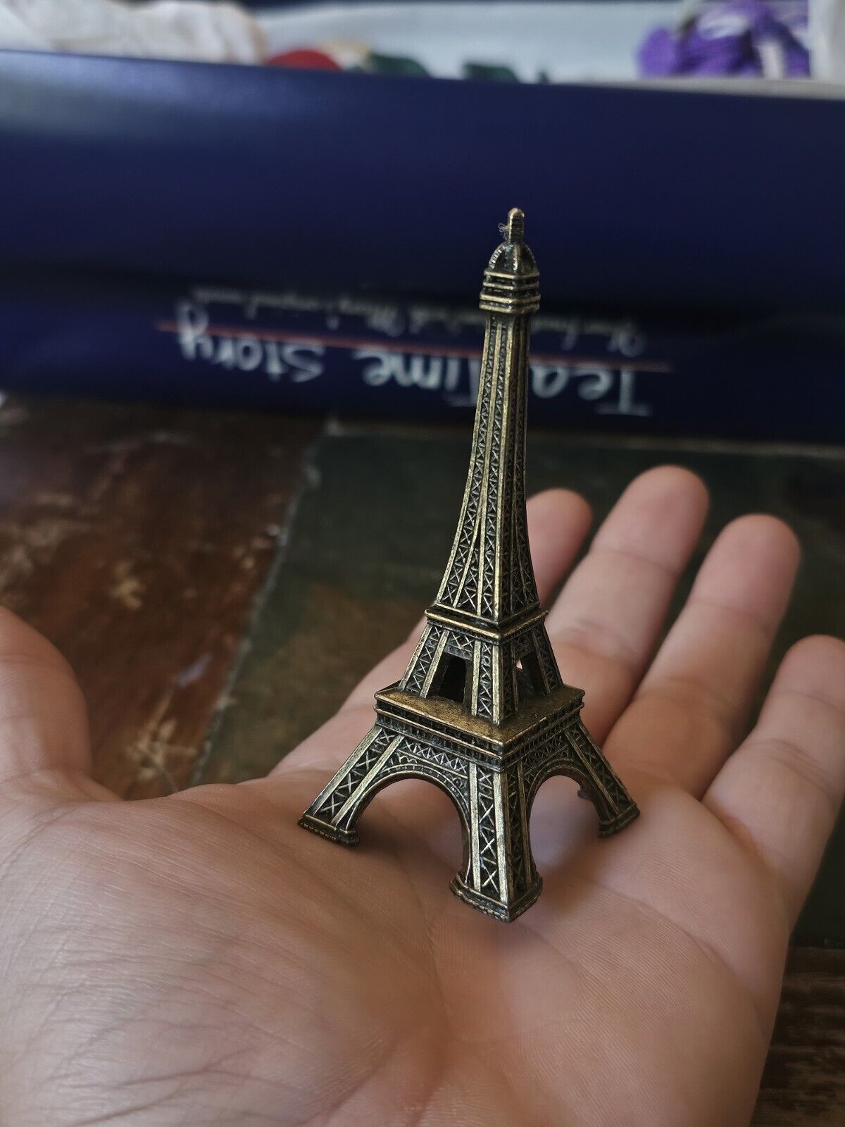 Eiffel Tower Paris France Bronze Tone Mini Metal Model from France 3.5 in