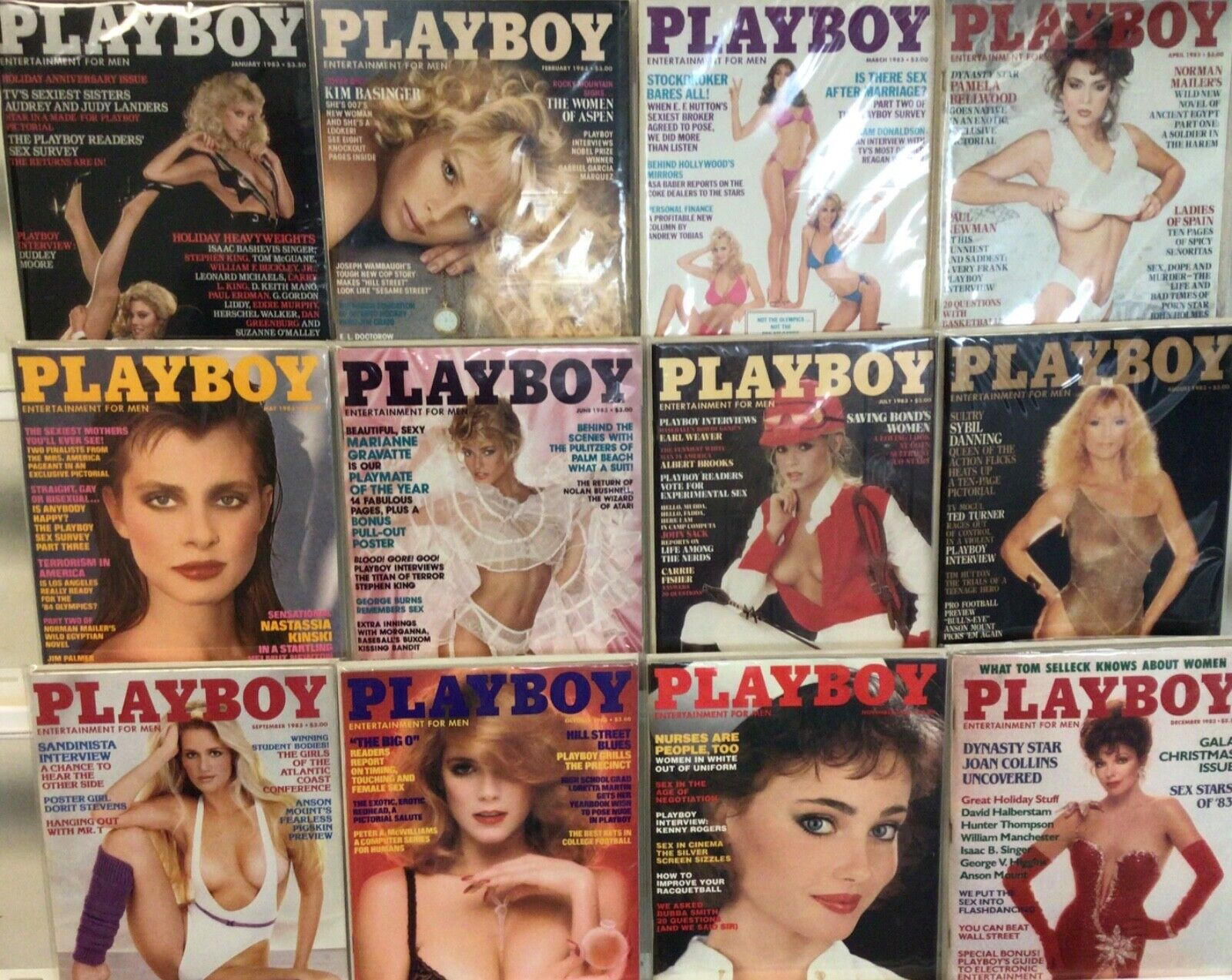 Playboy Magazine 1983 Complete Year
