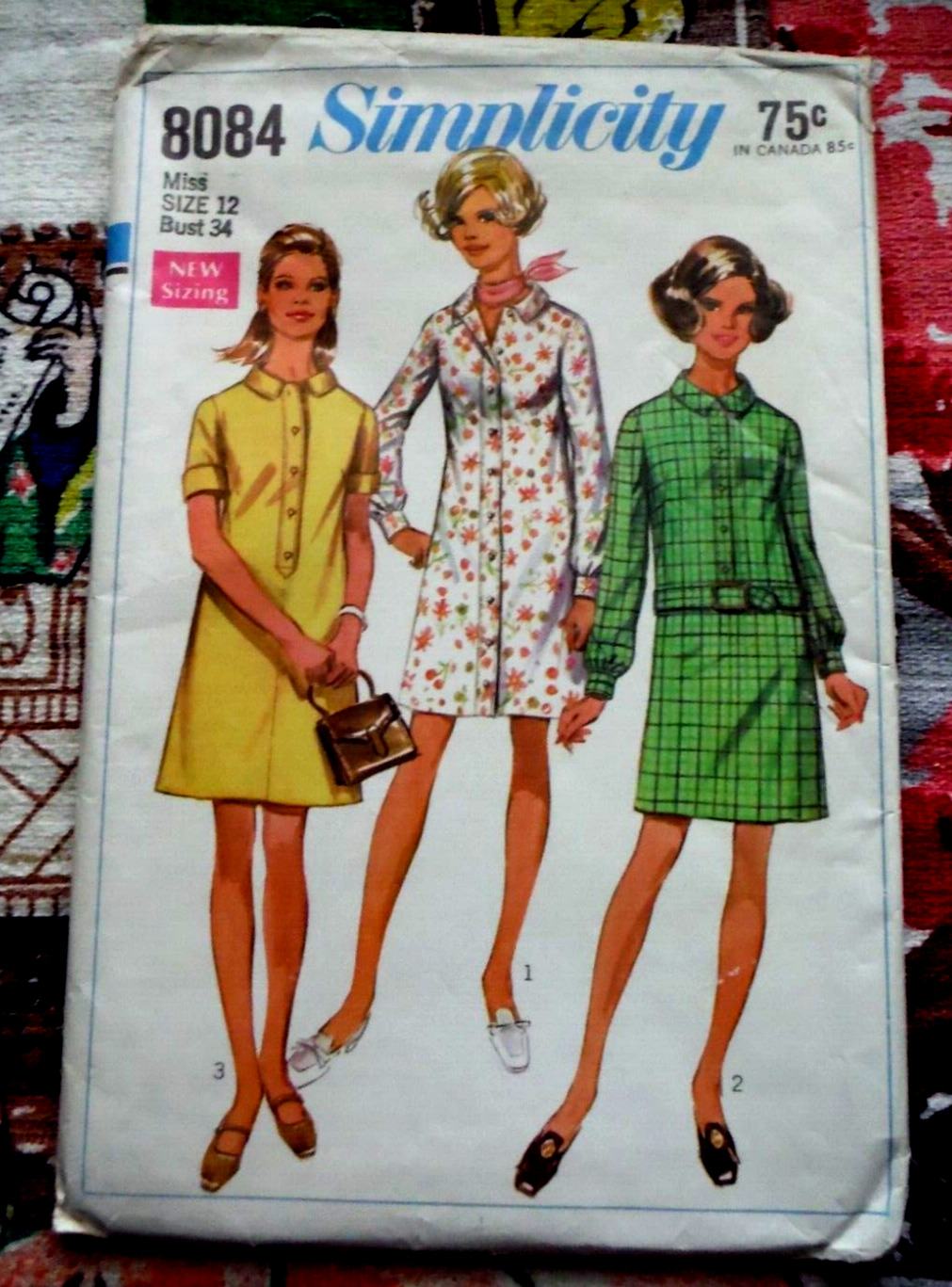 Vintage 1968 Simplicity misses\' shirt-dress pattern