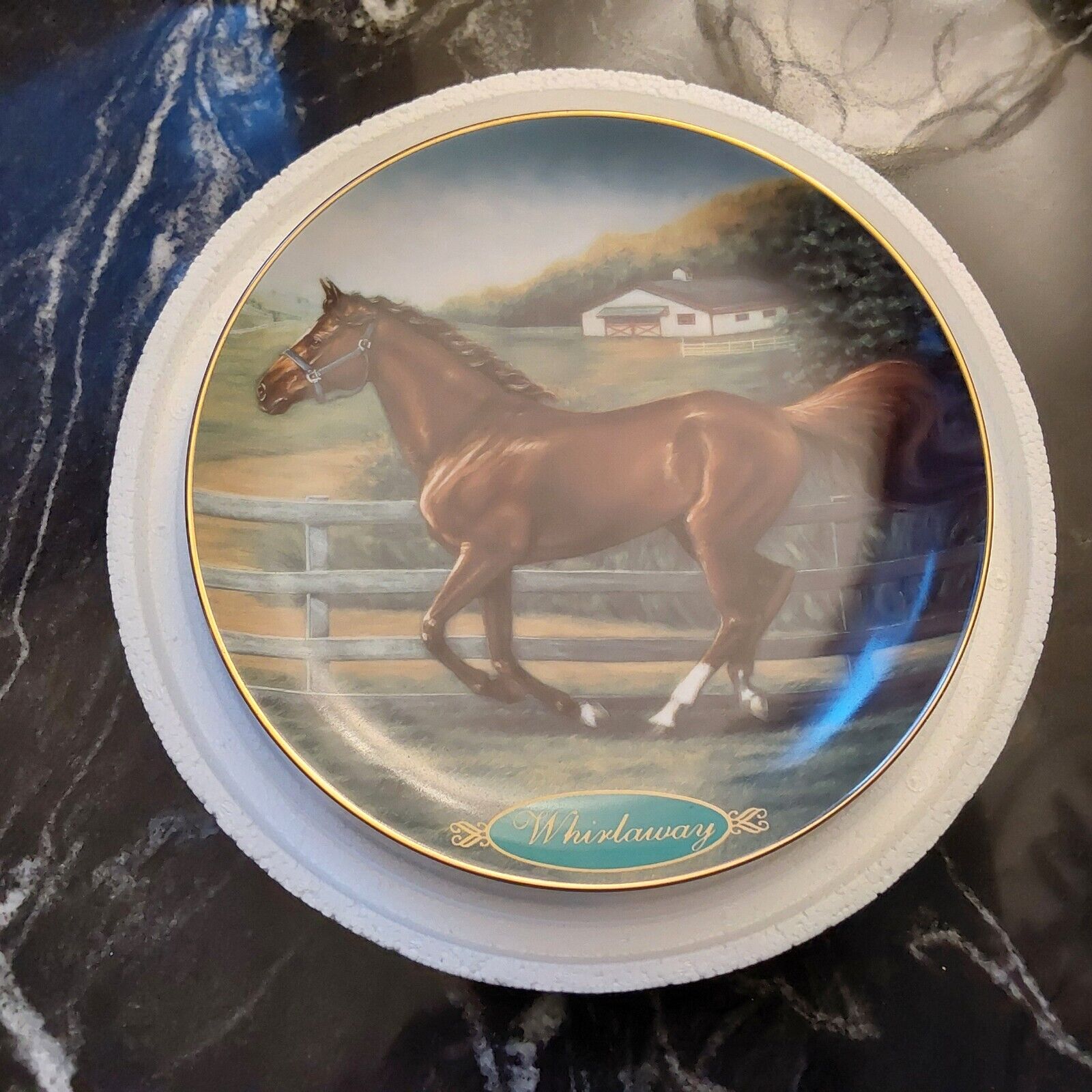 Danbury Mint ~ WHIRLAWAY ~ Susie Morton Champion Thoroughbreds Collection Plate