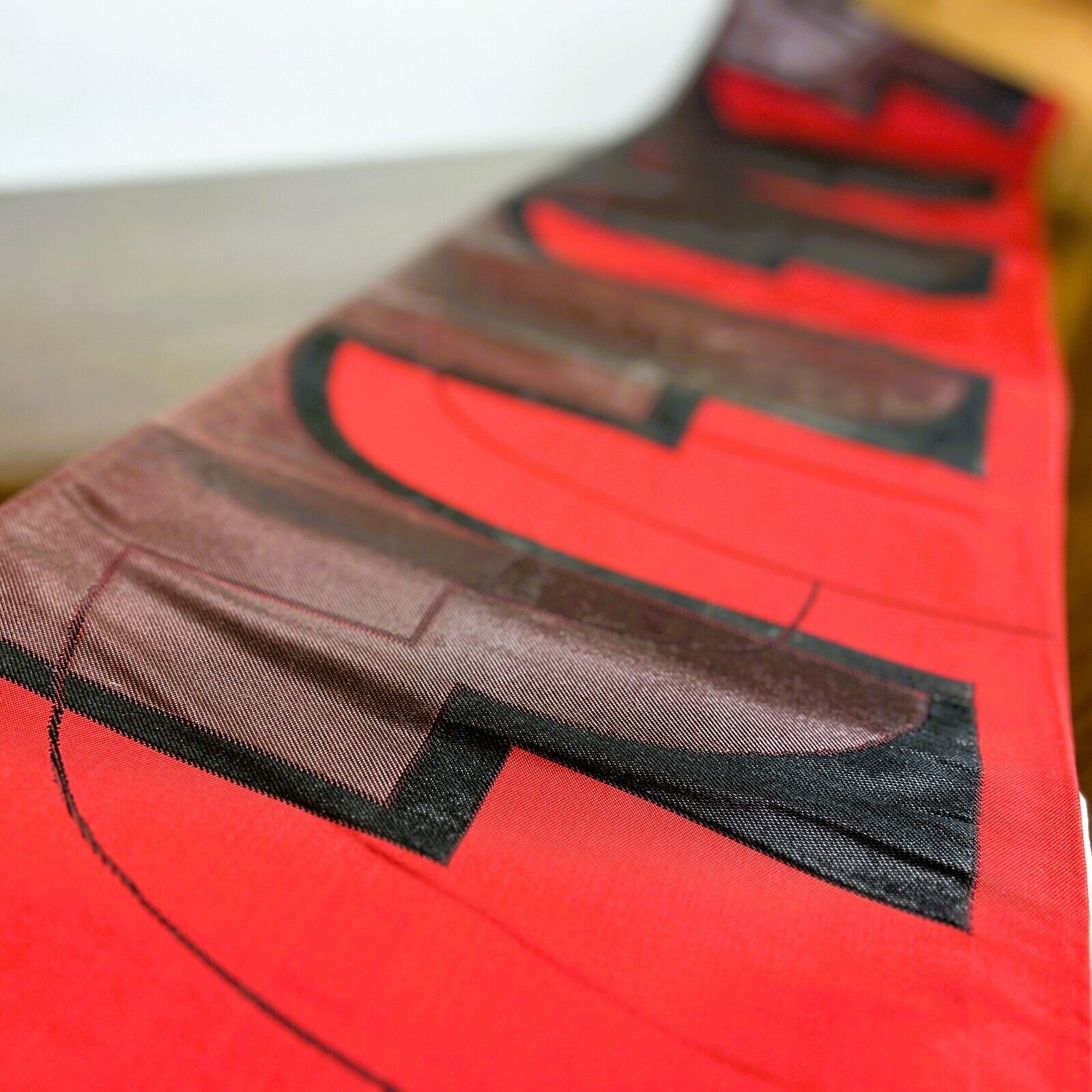 【Excellent】vintage japanese obi belt、fukuro obi, obisash, red &black,