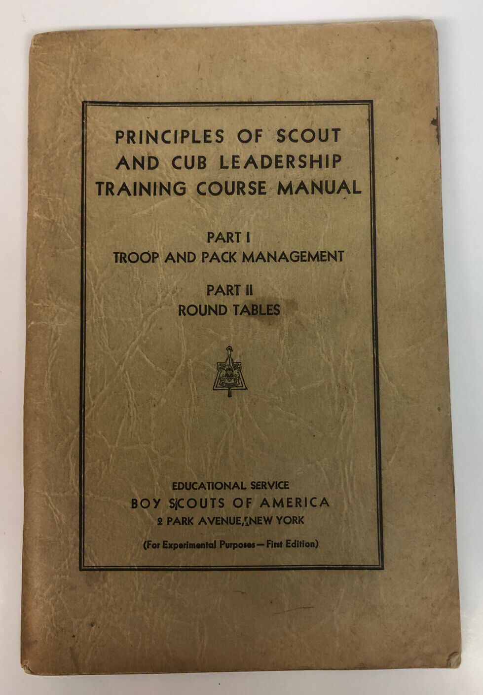 Principles Of Scout and Cub Leadership Training Course Manual—First Edition 