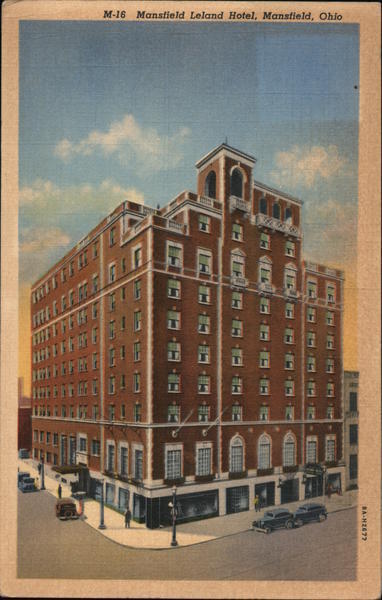 1942 Mansfield Leland Hotel,OH Richland County Ohio Welsh News Agency Postcard
