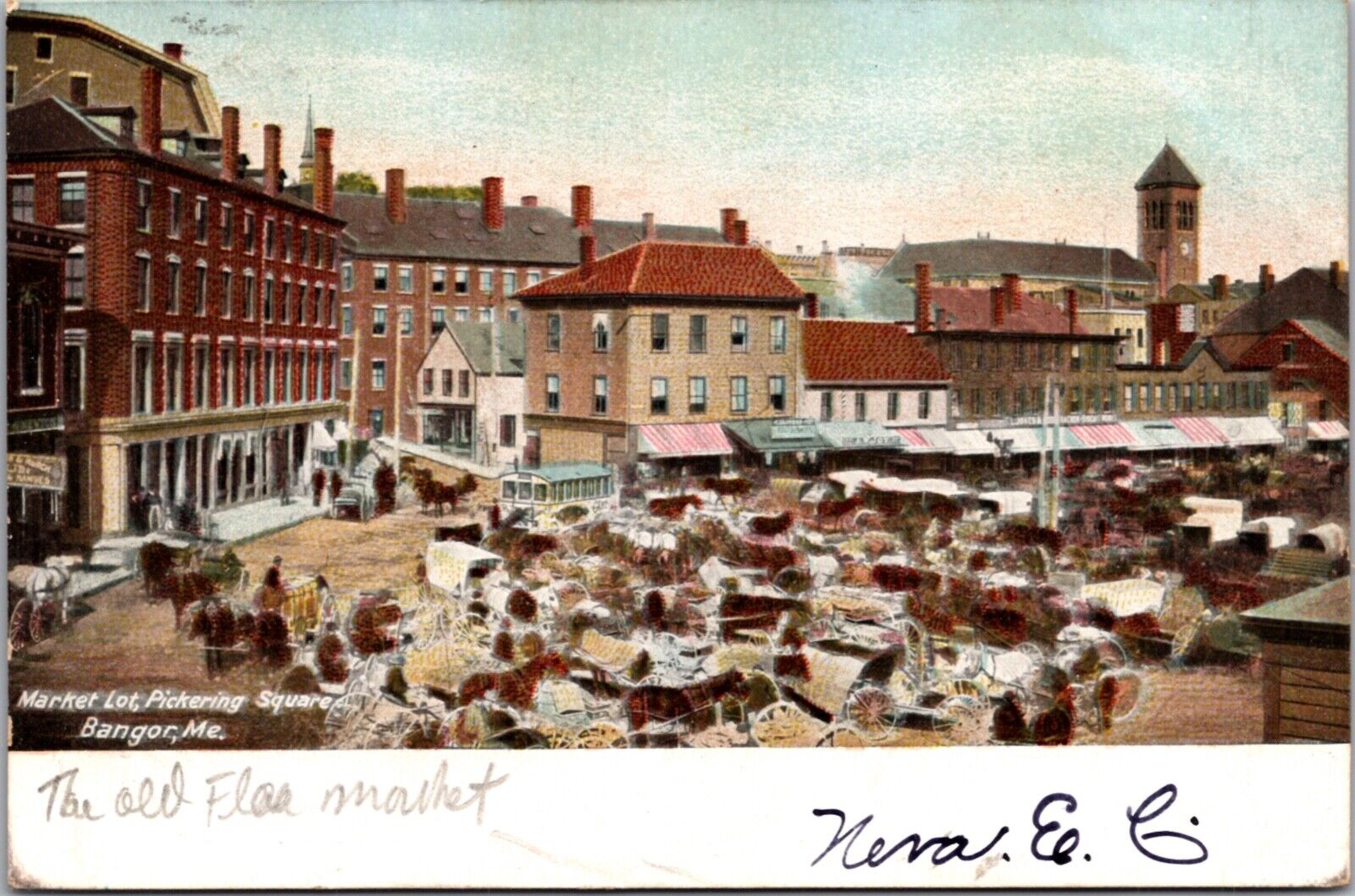 Postcard Market Lot, Pickering Square in Bangor, Maine