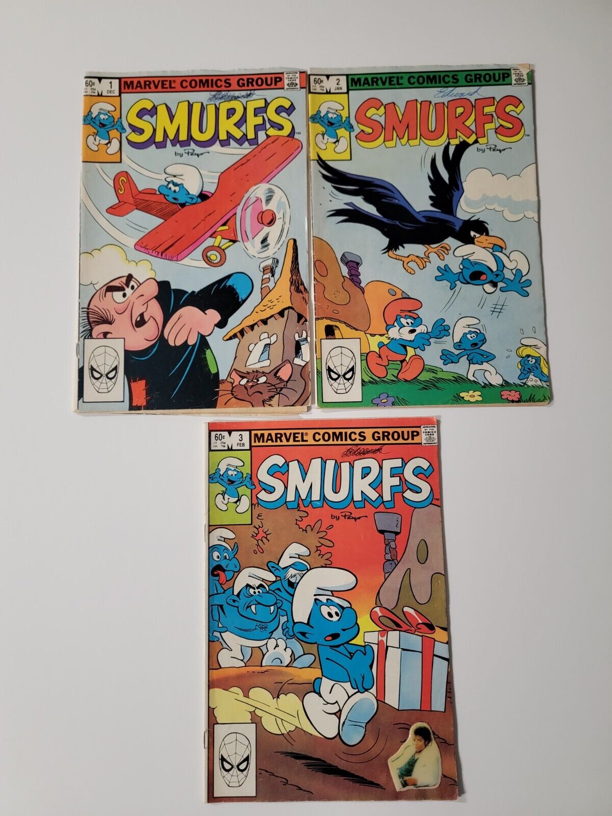 The Smurfs #1-3 Marvel Comics 1982 lot complete set full run 1 2 3
