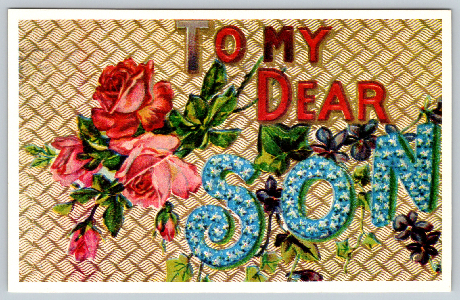 c1960s To My Dear Son Reproduction Vintage Postcard