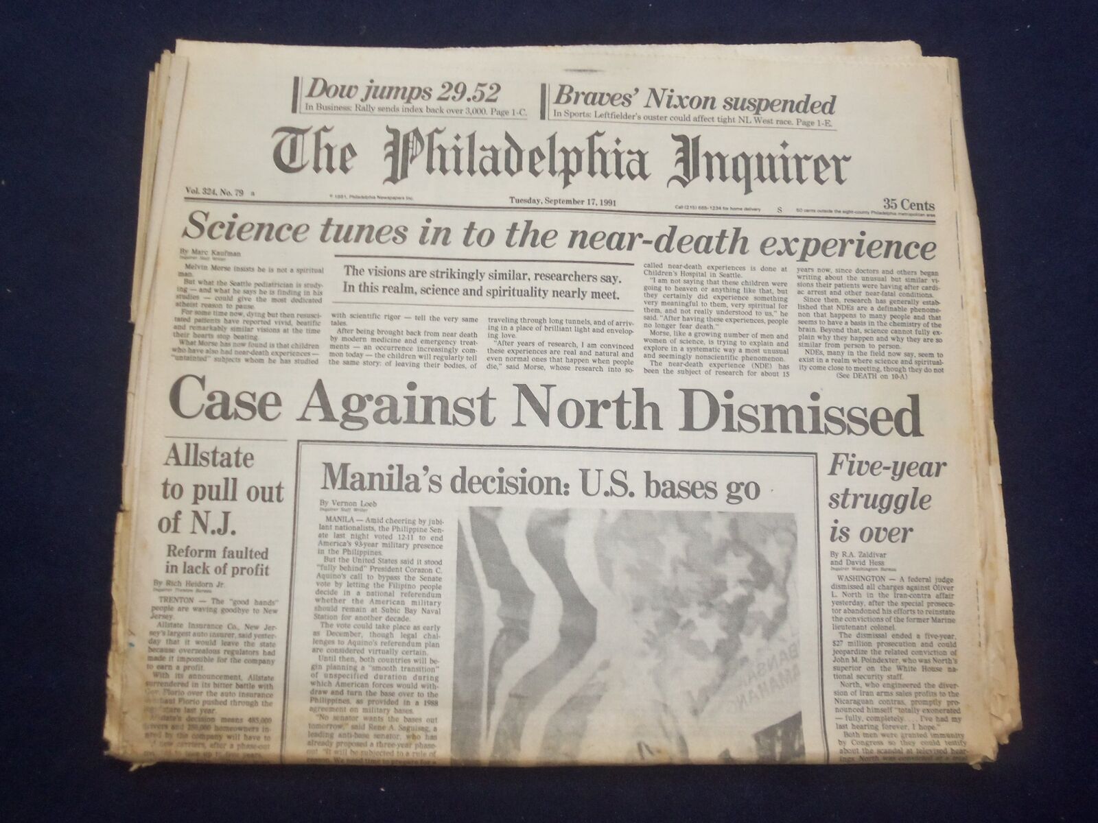 1991 SEPTEMBER 17 PHILADELPHIA INQUIRER - CASE AGAINST NORTH DISMISSED - NP 7141