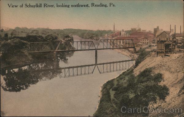 Reading,PA View of Schuylkill River looking Northwest Berks County Pennsylvania