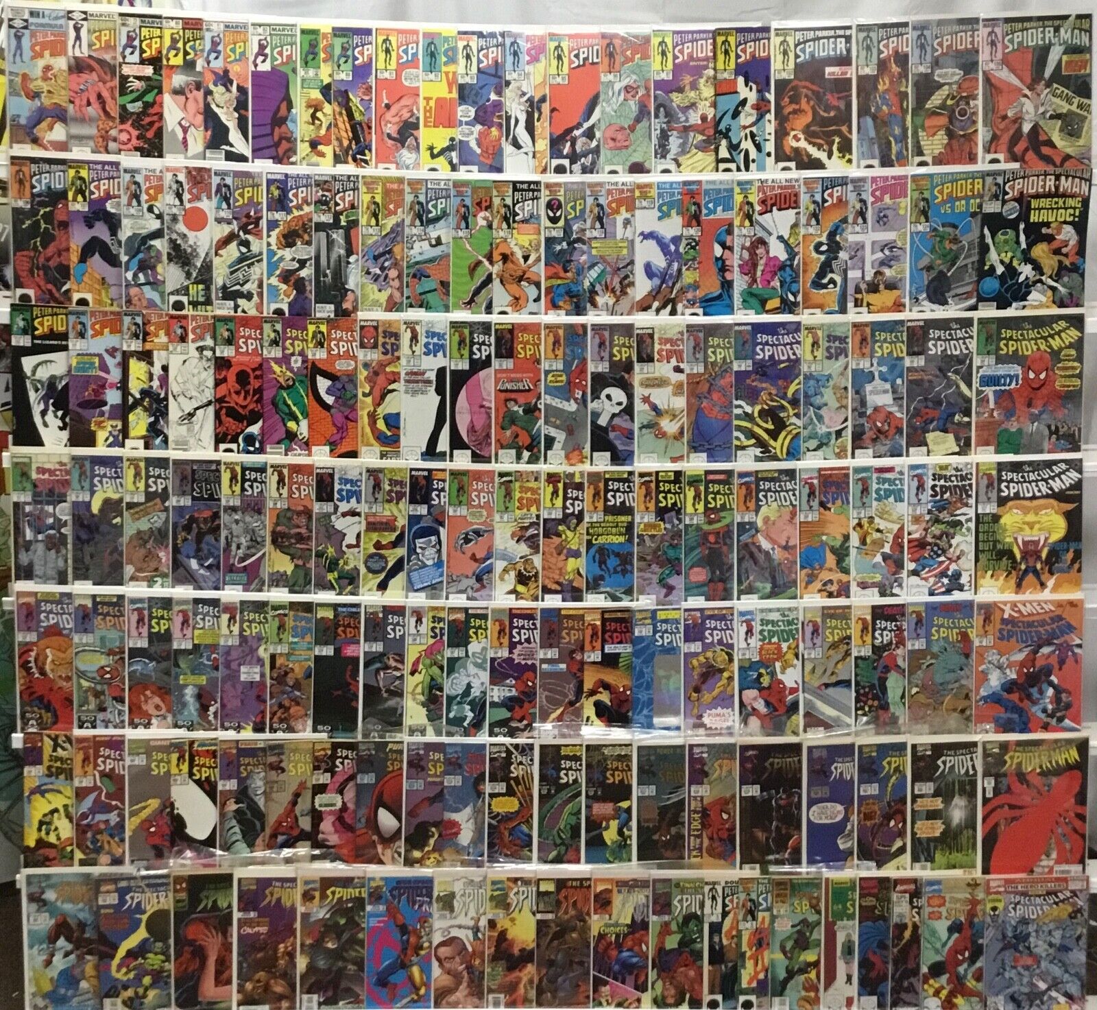 Marvel Comic Spectacular Spider-Man Series 1 Multiple Keys Comic Book Lot of 139