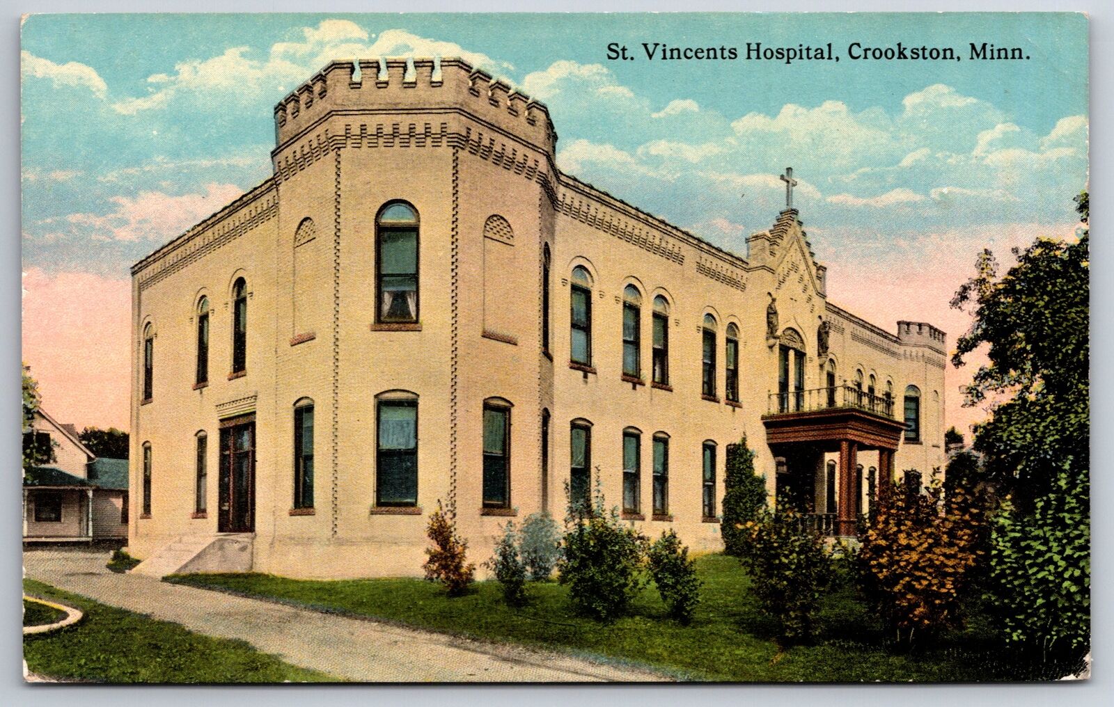Crookston Minnesota~St Vincents Hospital~c1910 Postcard
