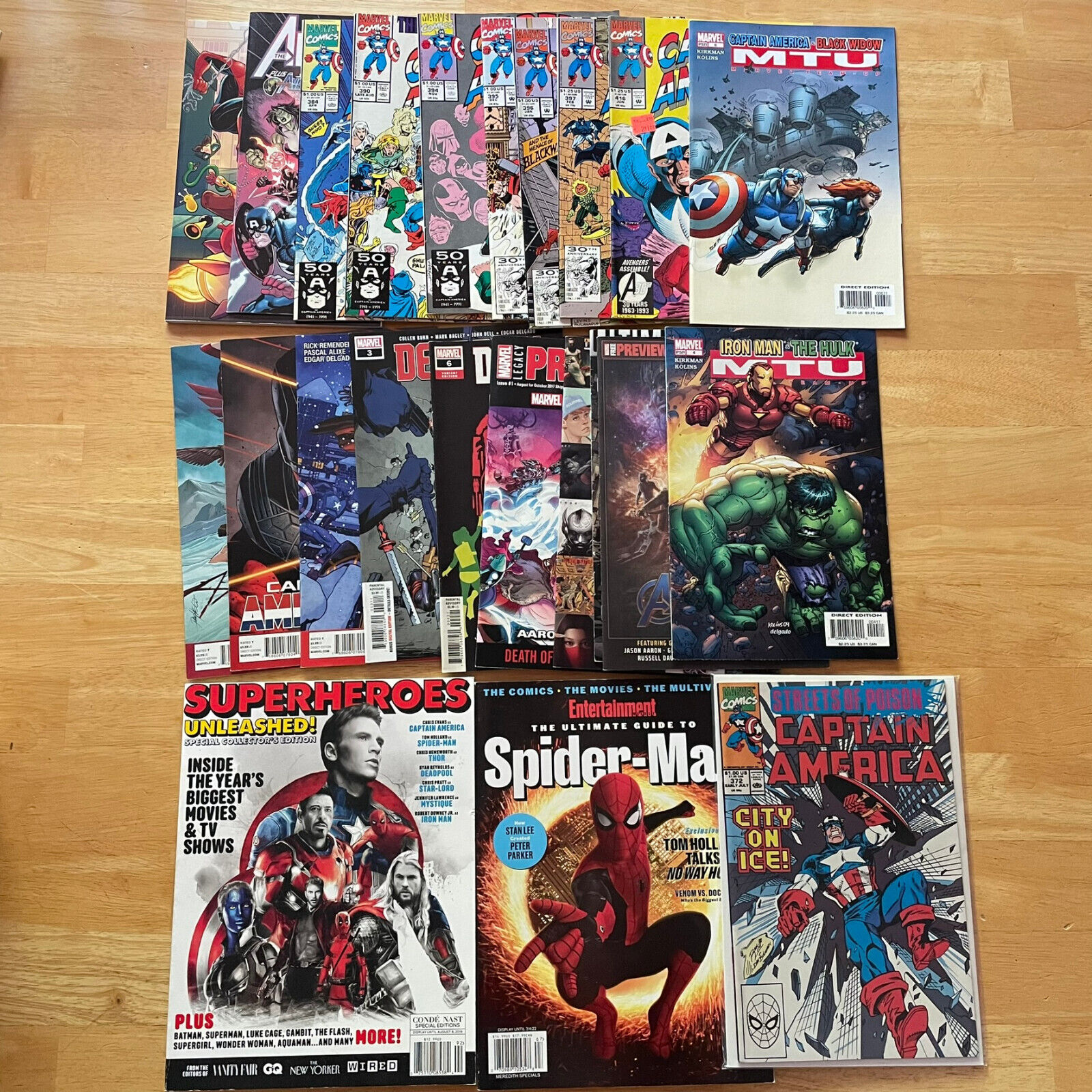 Marvel Comic Books Mixed Hero Issues Lot - Captain America, Deadpool, Avengers