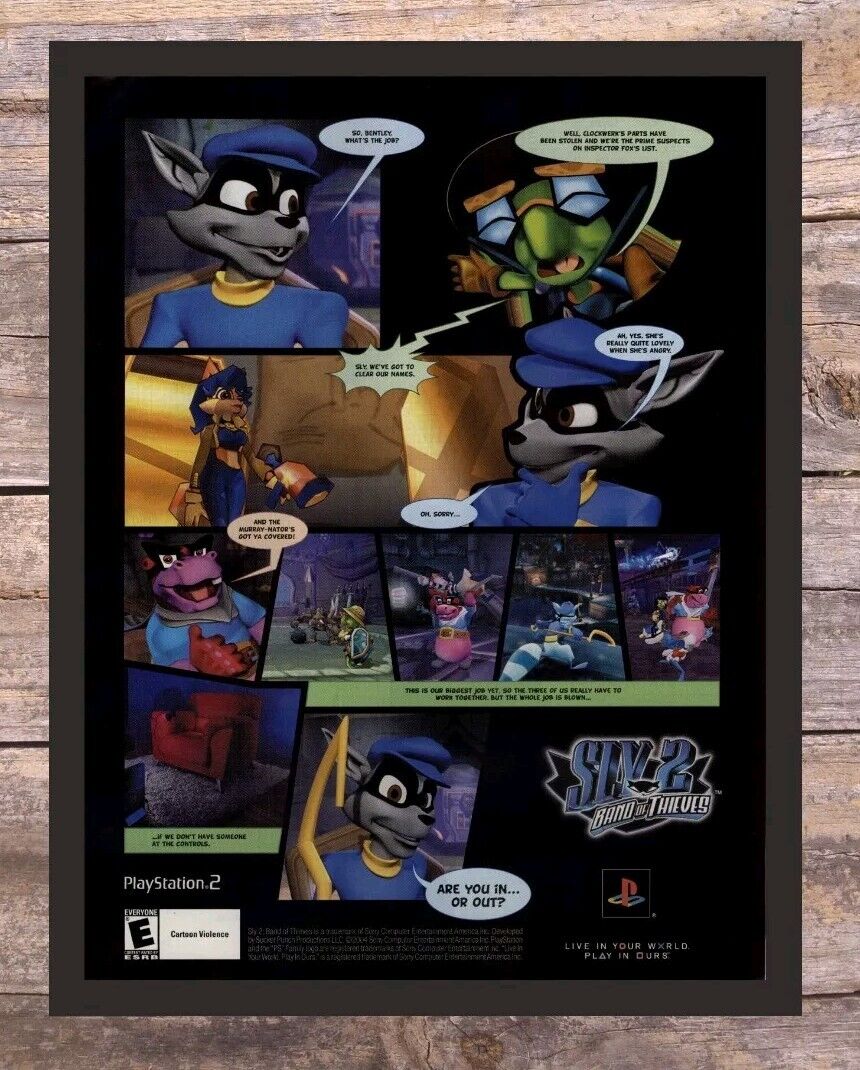 2004 Sly 2 Band Of Thieves Framed Vintage PlayStation PS2 Video Game Print Ad 