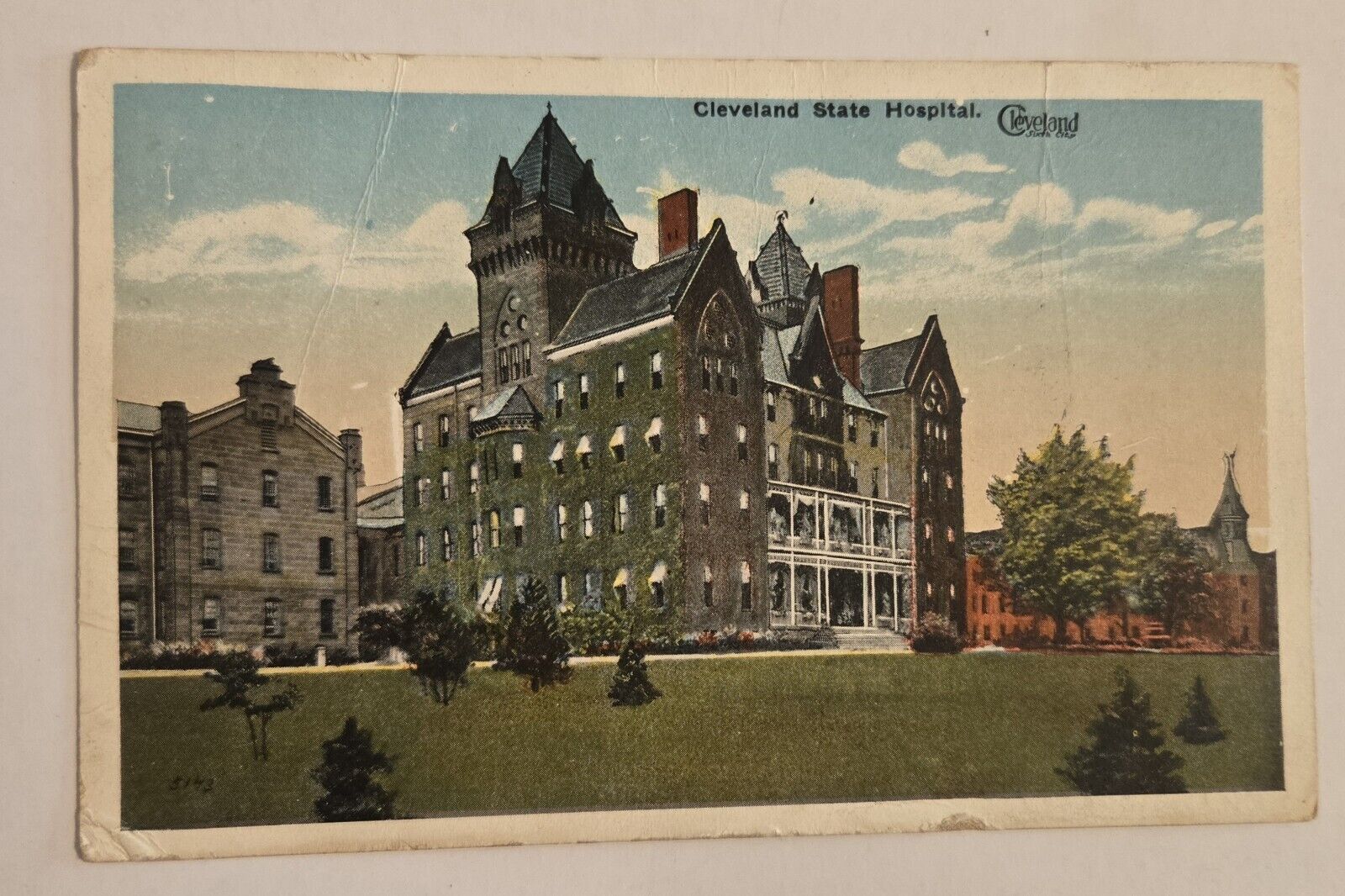 Used Vintage Cleveland Ohio Cleveland State Hospital Postcard AS IS F21