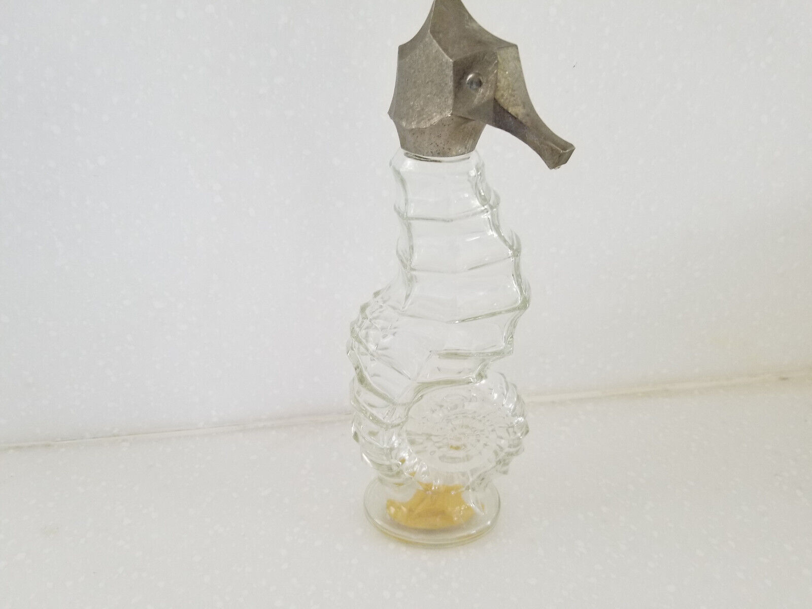 Vintage Avon Glass Seahorse Shaped Skin So Soft Bottle 9\