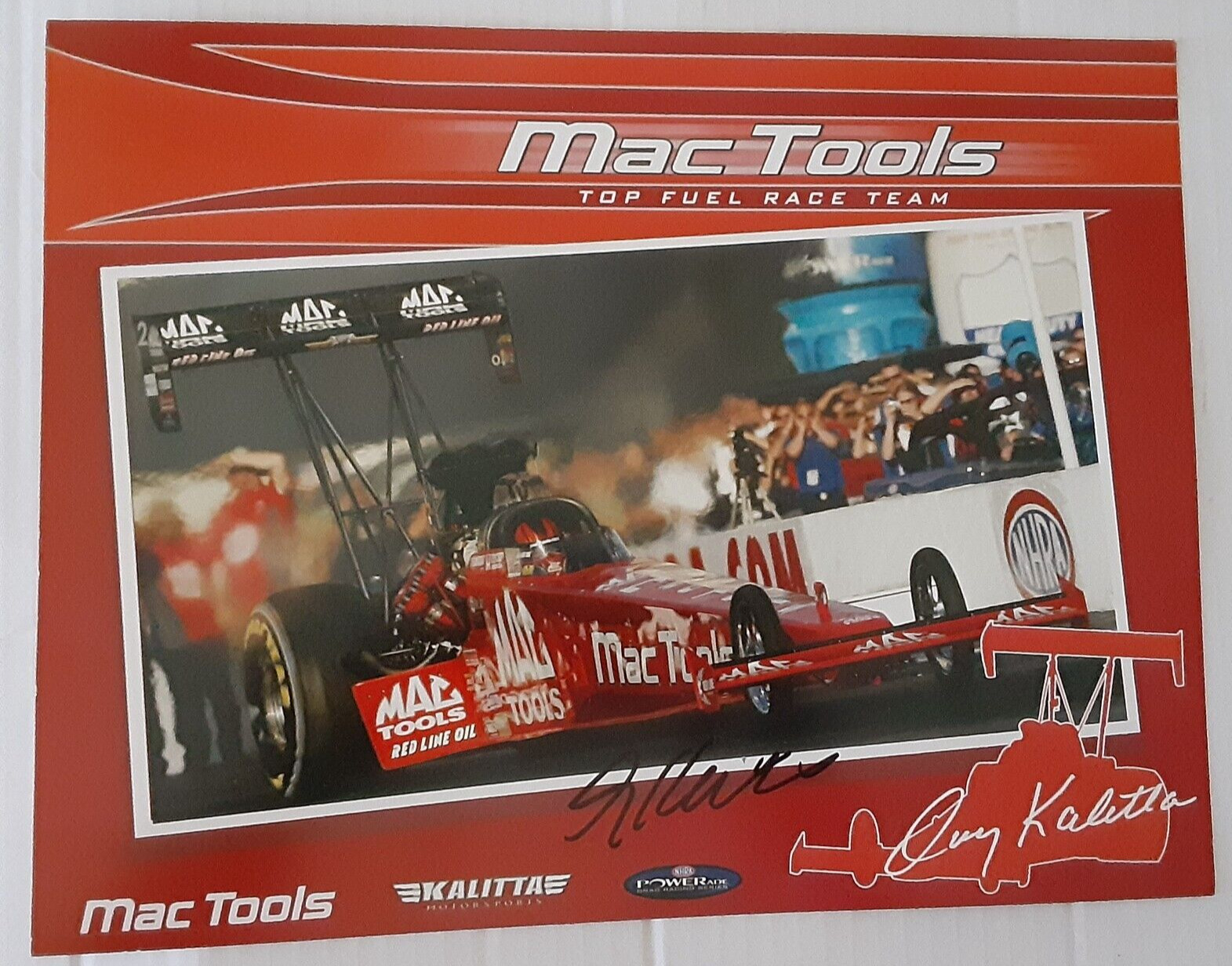 Doug Kalitta Autographed Hero Card Mac Tools Racing NHRA Top Fuel Dragster READ