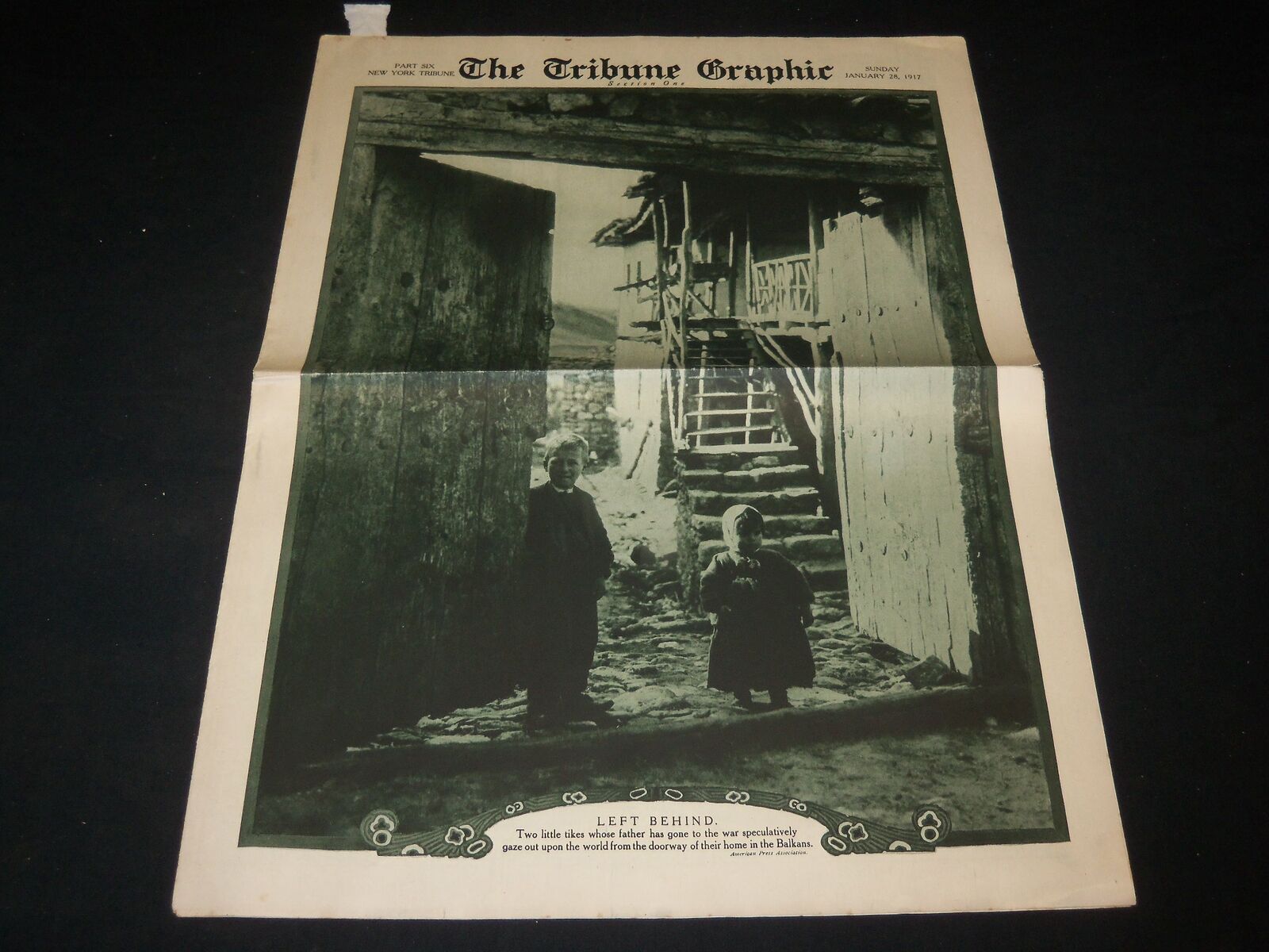 1917 JANUARY 28 THE TRIBUNE GRAPHIC NEWSPAPER - ROCKEFELLER CENTERFOLD - NP 5417