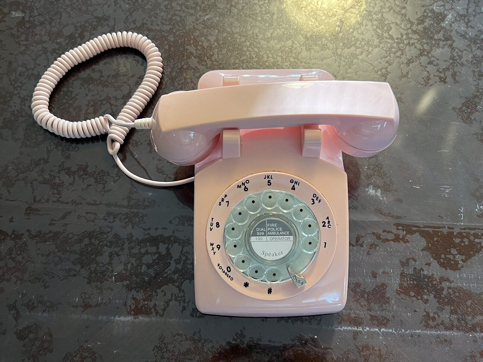 Retro Vintage 1970s Style Pink Rotary Dial Phone