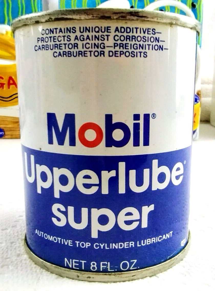 Vintage MOBIL Oil Super Upperlube 8 oz Metal Can Pegasus NOS Full  M-708-J