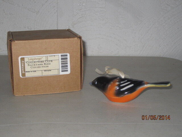 Longaberger Collector Club Backyard Bird Oriole Brand New In Box