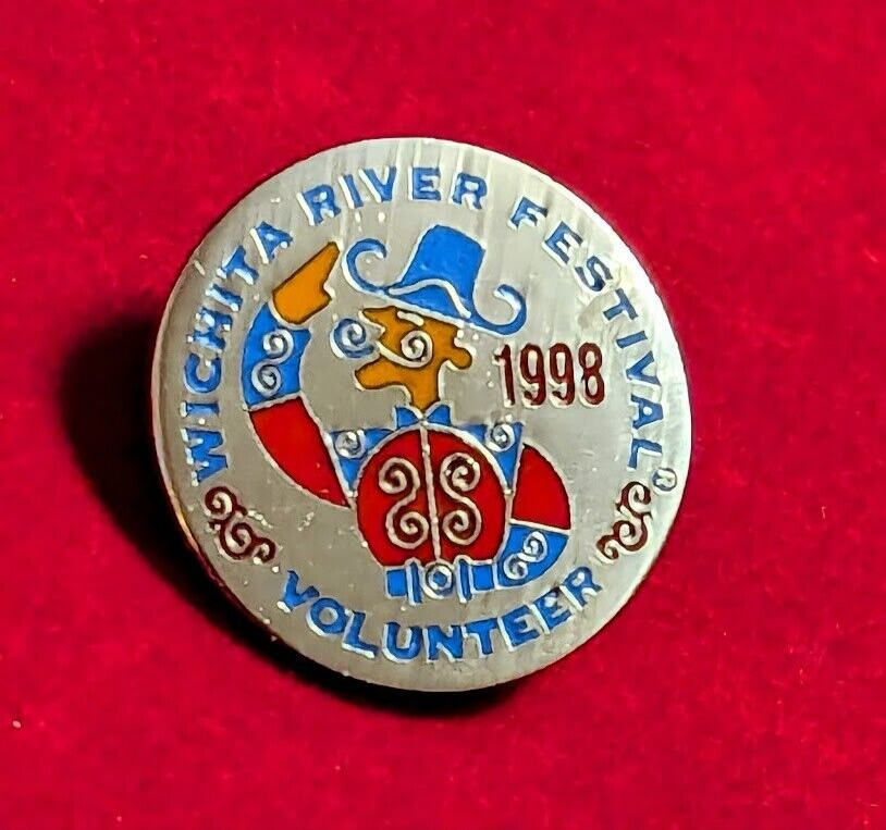 Wichita River Festival 1998 Riverfest Volunteer Hat/Vest Pin  - Vintage