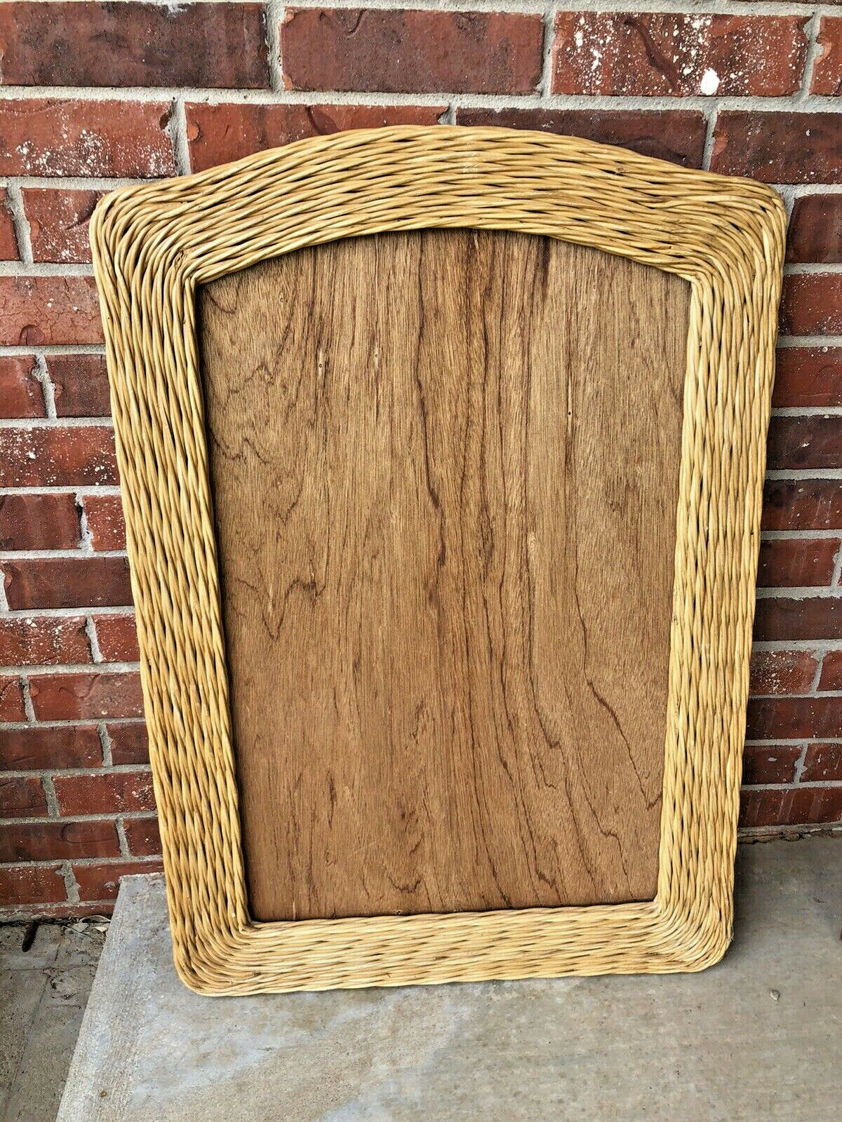 3 FT Woven Frame Only Brown Wicker Ideal for Mirror Cottage Decor Vintage