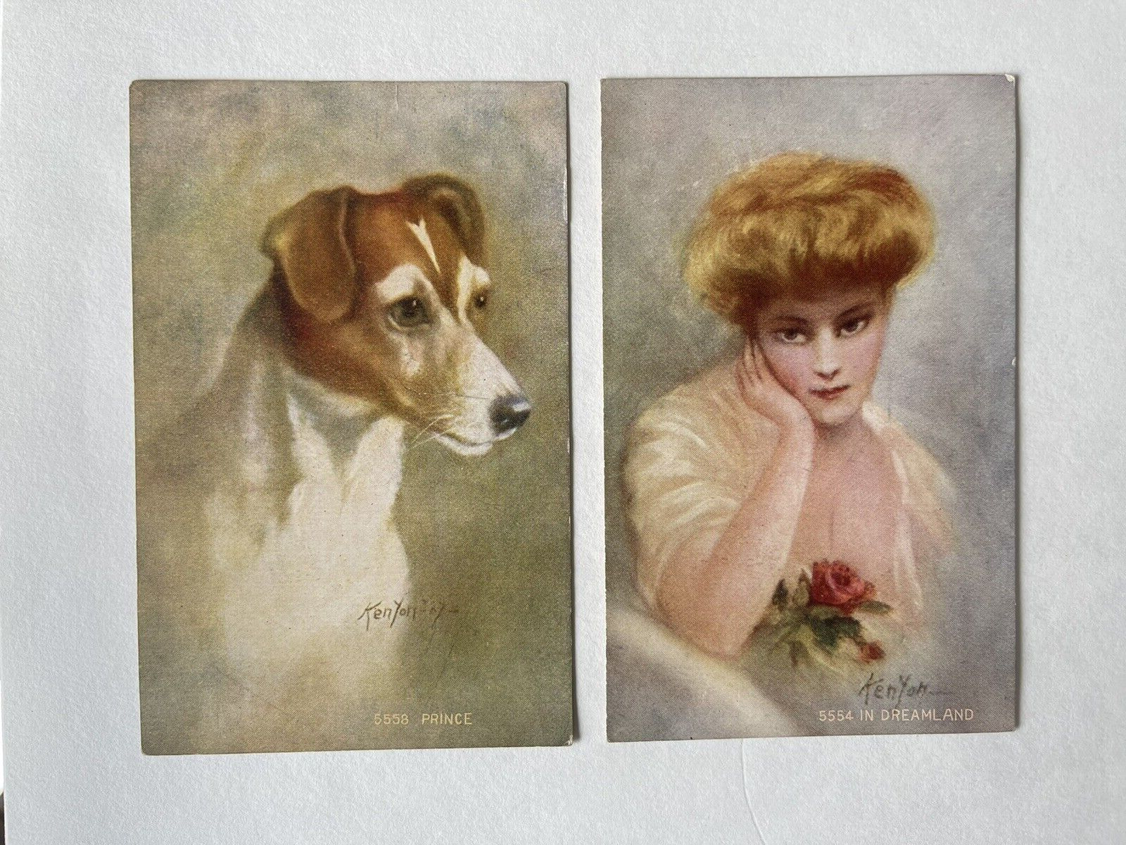 Antique 1908 DREAMLAND & PRINCE ZULA KENYON Postcards Art Nouveau Beautiful Lady