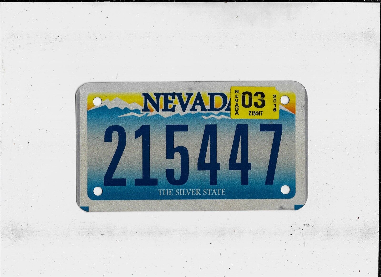 NEVADA 2016 license plate \