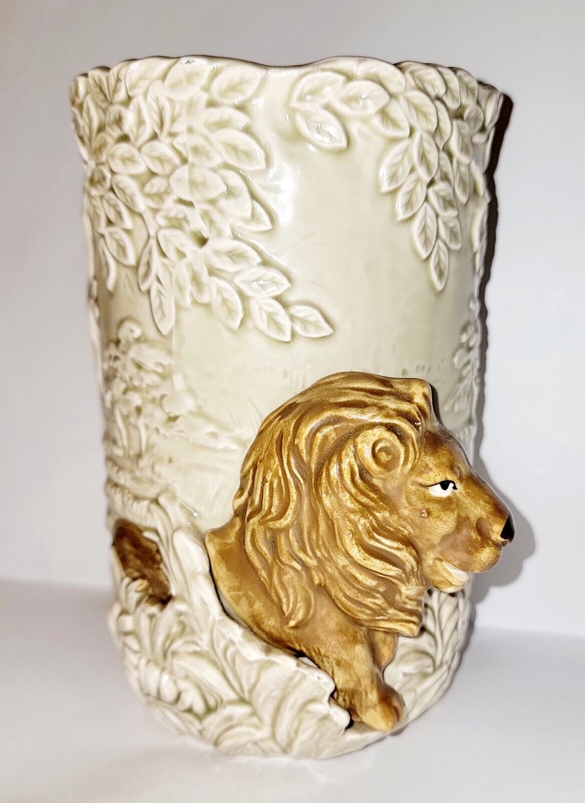 Vintage Quon Quon Porcelain Lion Vase Made In Japan 70s 