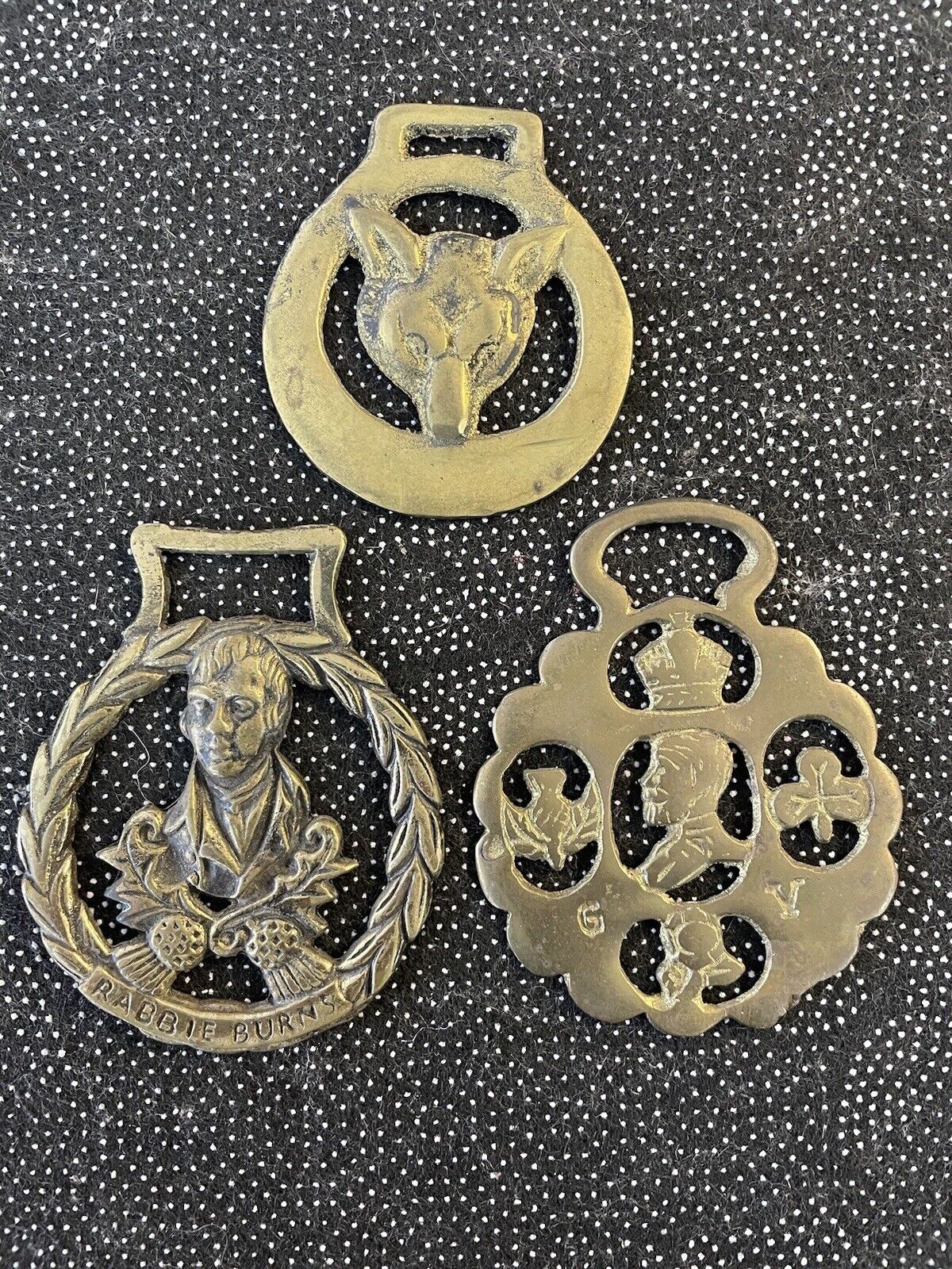 Vintage Brass Harness Medallions A Lot Of Three