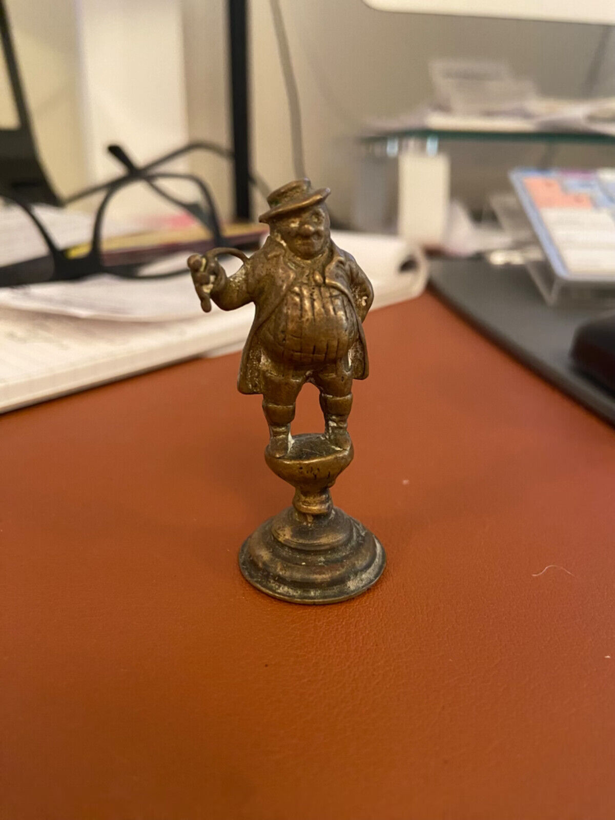 Vintage Pipe Tamper Antique Dickens Character Brass 2.25\