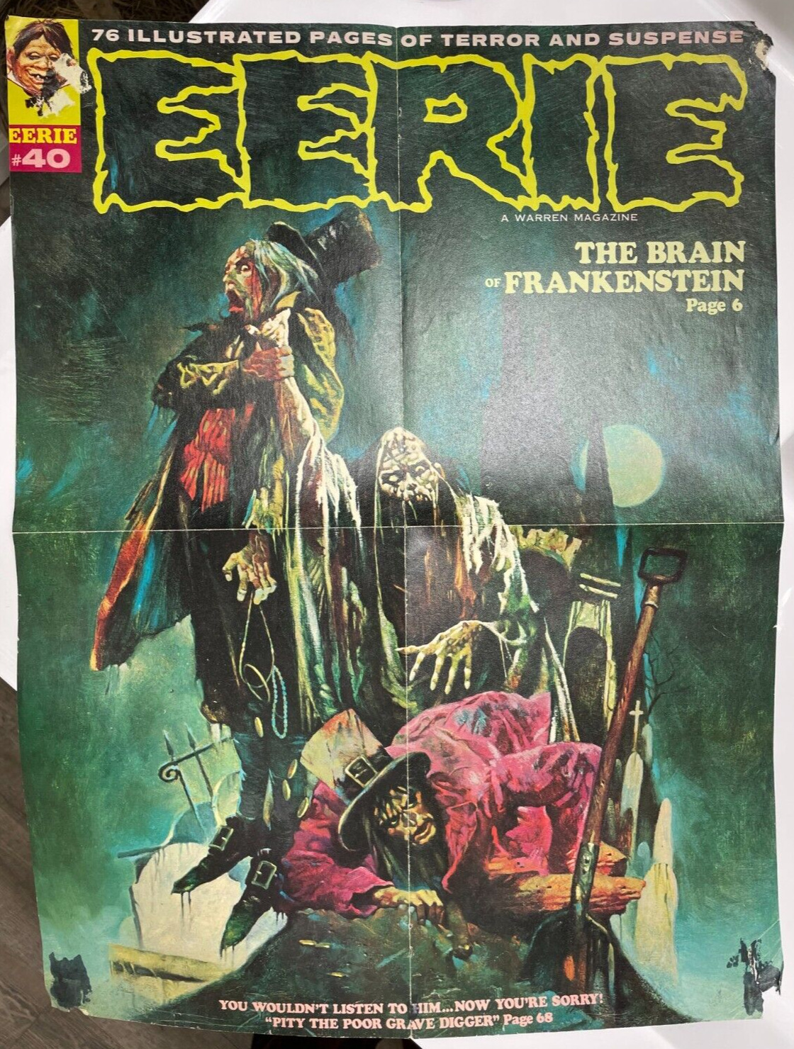 EERIE - CREEPY POSTER, Vintage 1970\'s, Two-sided