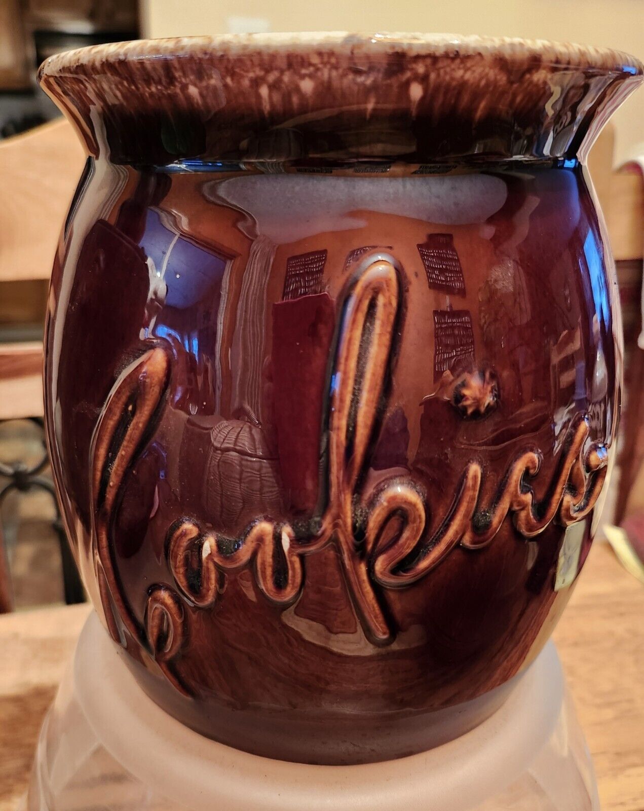 Cookie Jar, Hull Brown Drip Glaze,  7.25\