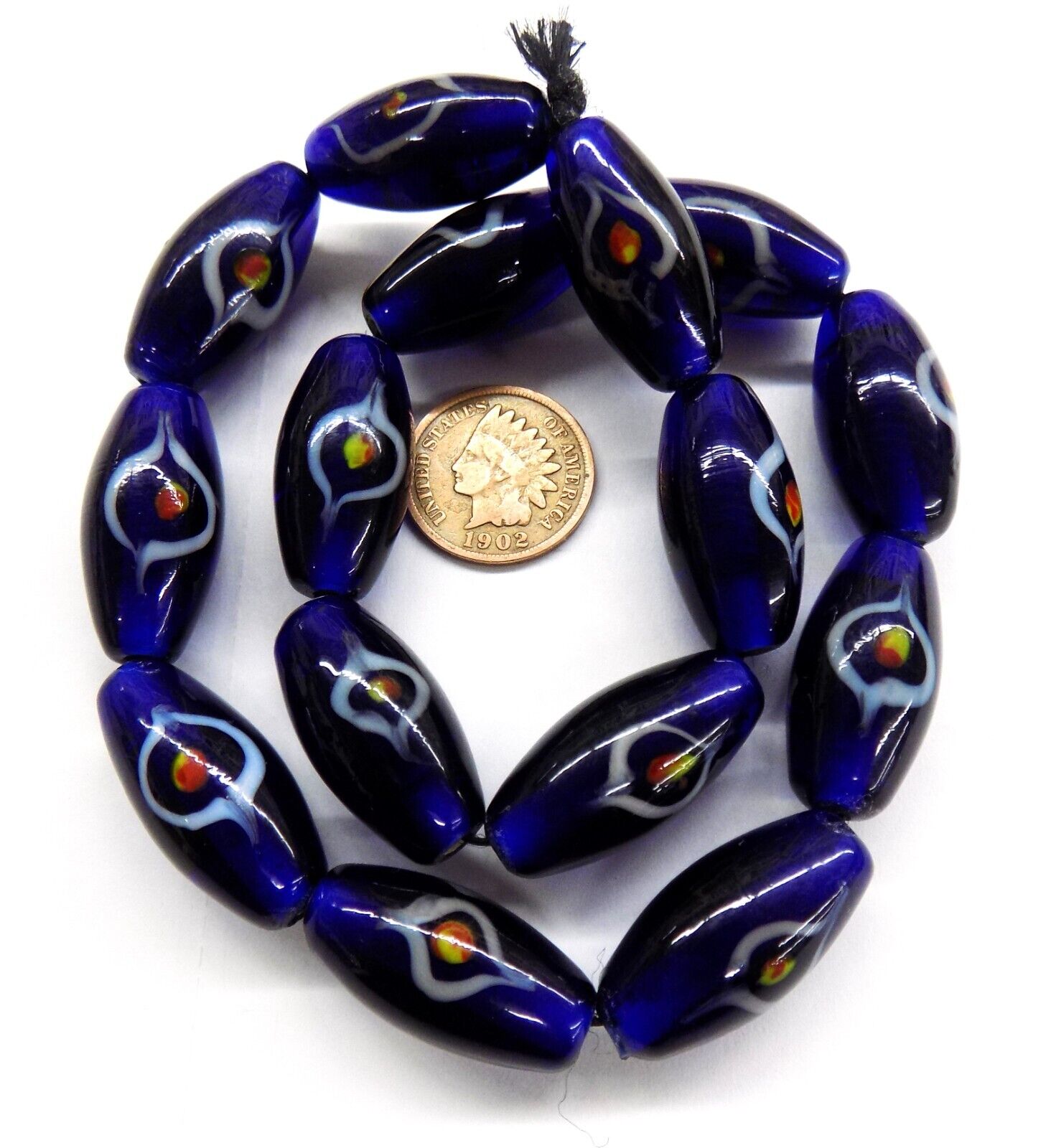 Fancy Lg Oval EYE Trade bead African Venetian Style #4136 Howard Collection W10