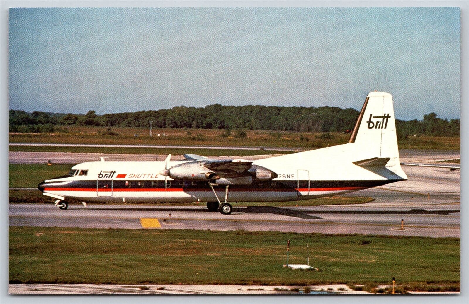 Postcard Britt Airlines Fairchild-Hiller FH-227C P101