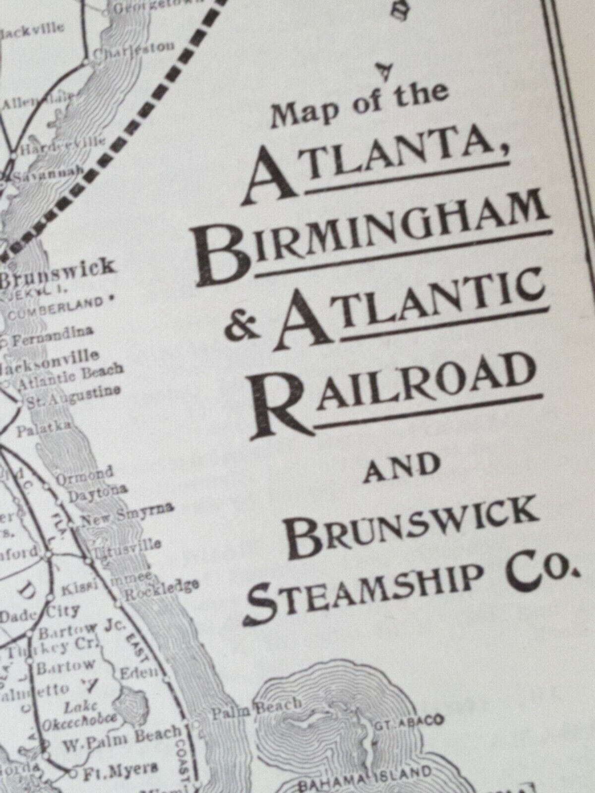 1907 map & report ATLANTA BIRMINGHAM & ATLANTIC RAILROAD Brunswick Steamship 