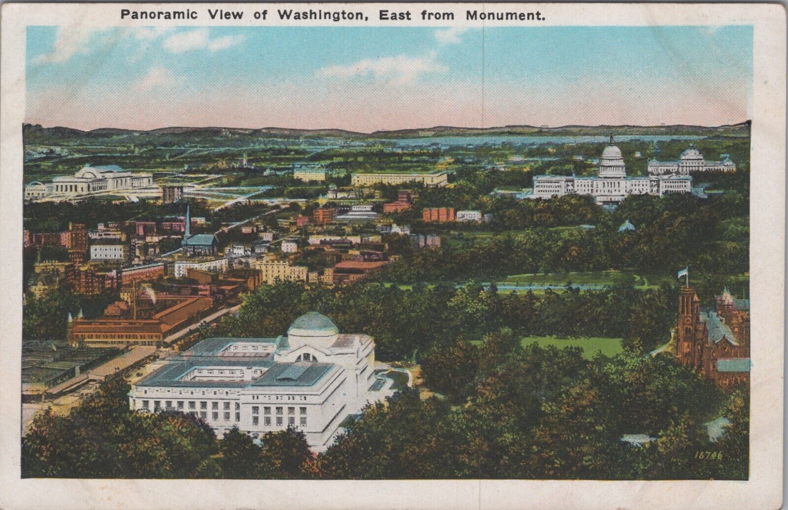 c1920s Postcard Aerial View Washington DC East from Monument UNP 5765.2 MR ALE